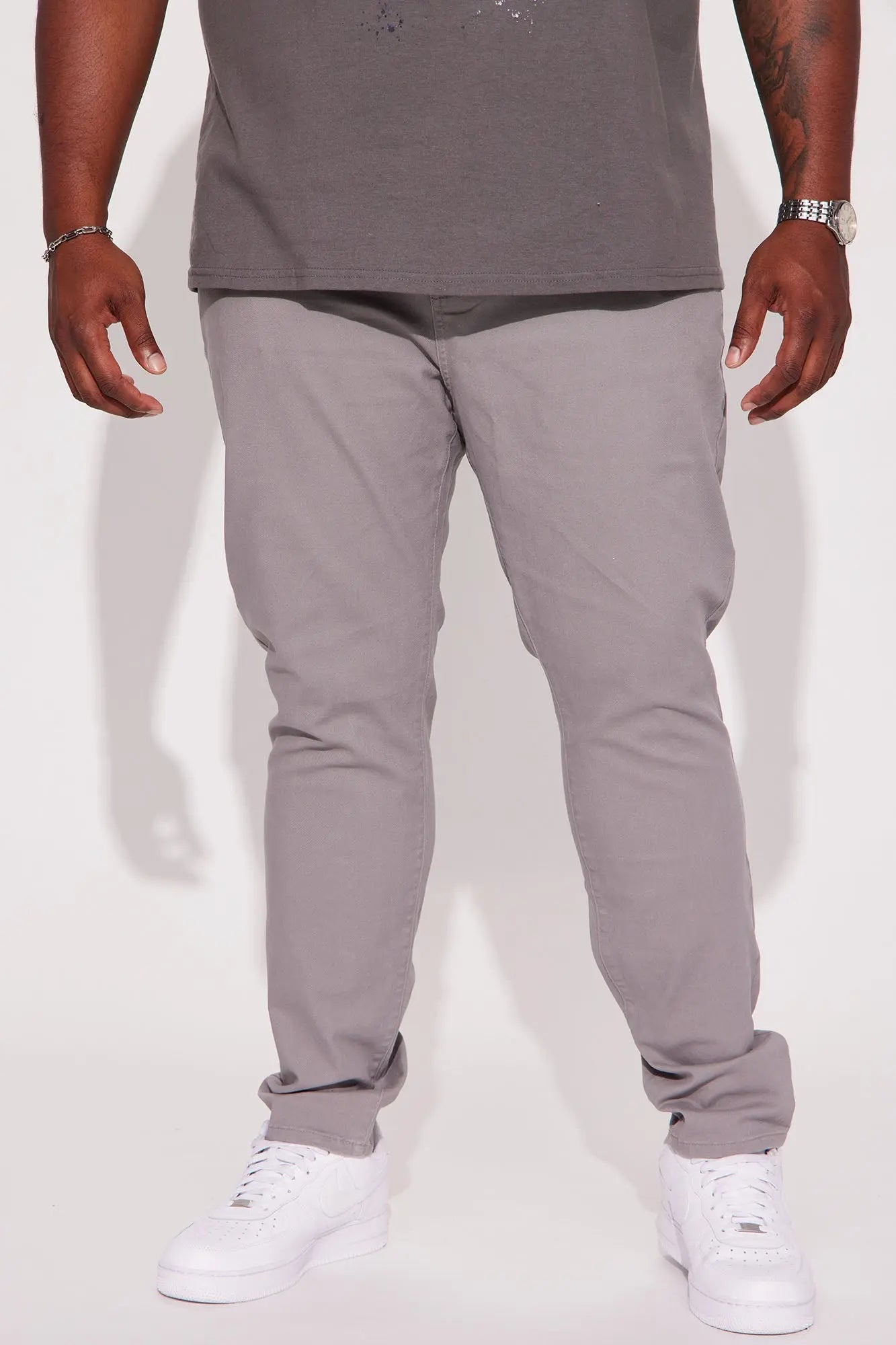 Mac Chino Skinny 5 Pocket Pants - Charcoal Fashion Nova