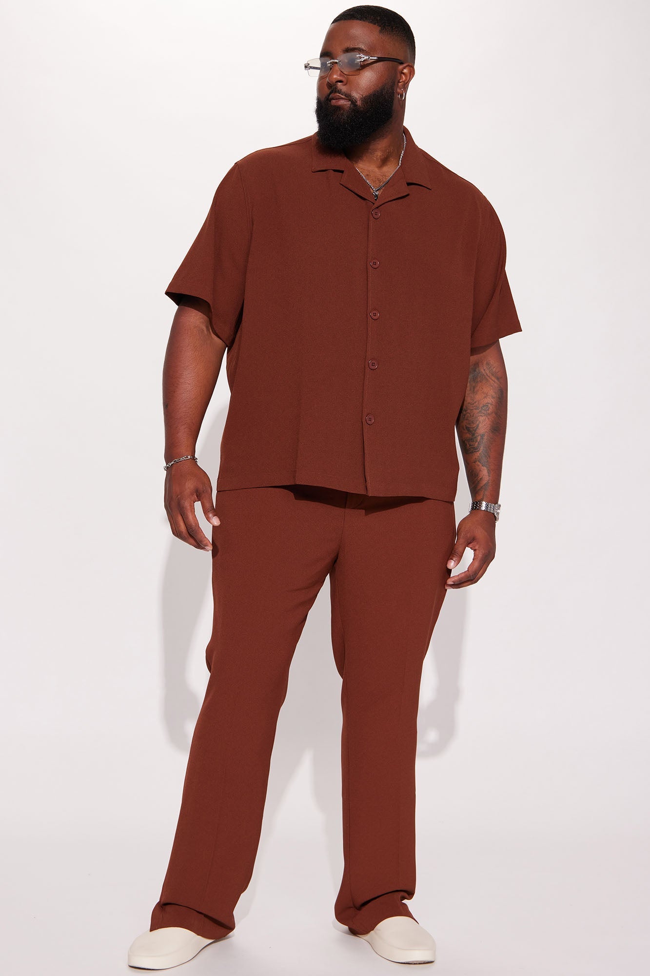 Golden Hour Short Sleeve Button Up - Brown Fashion Nova
