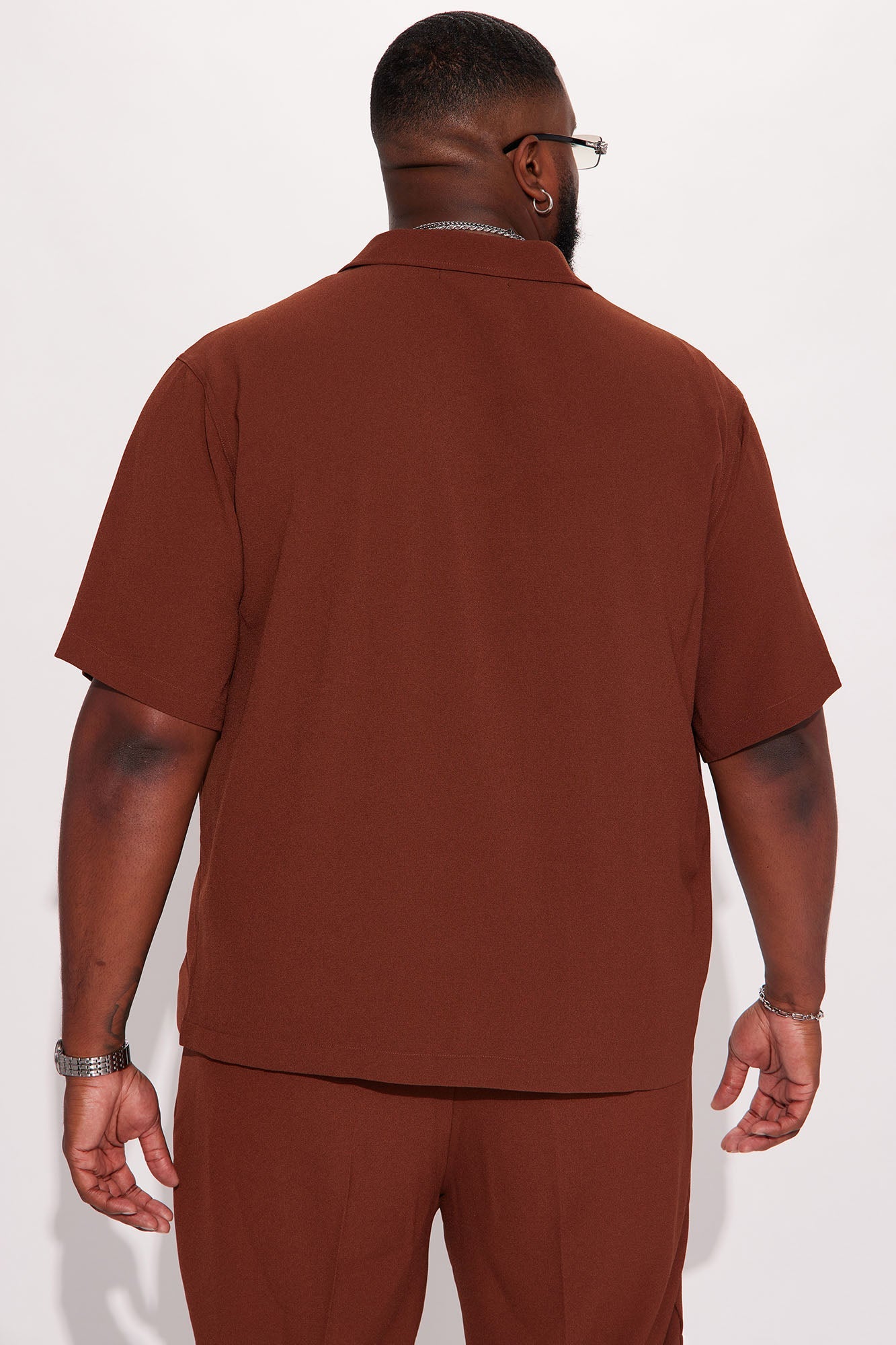 Golden Hour Short Sleeve Button Up - Brown Fashion Nova
