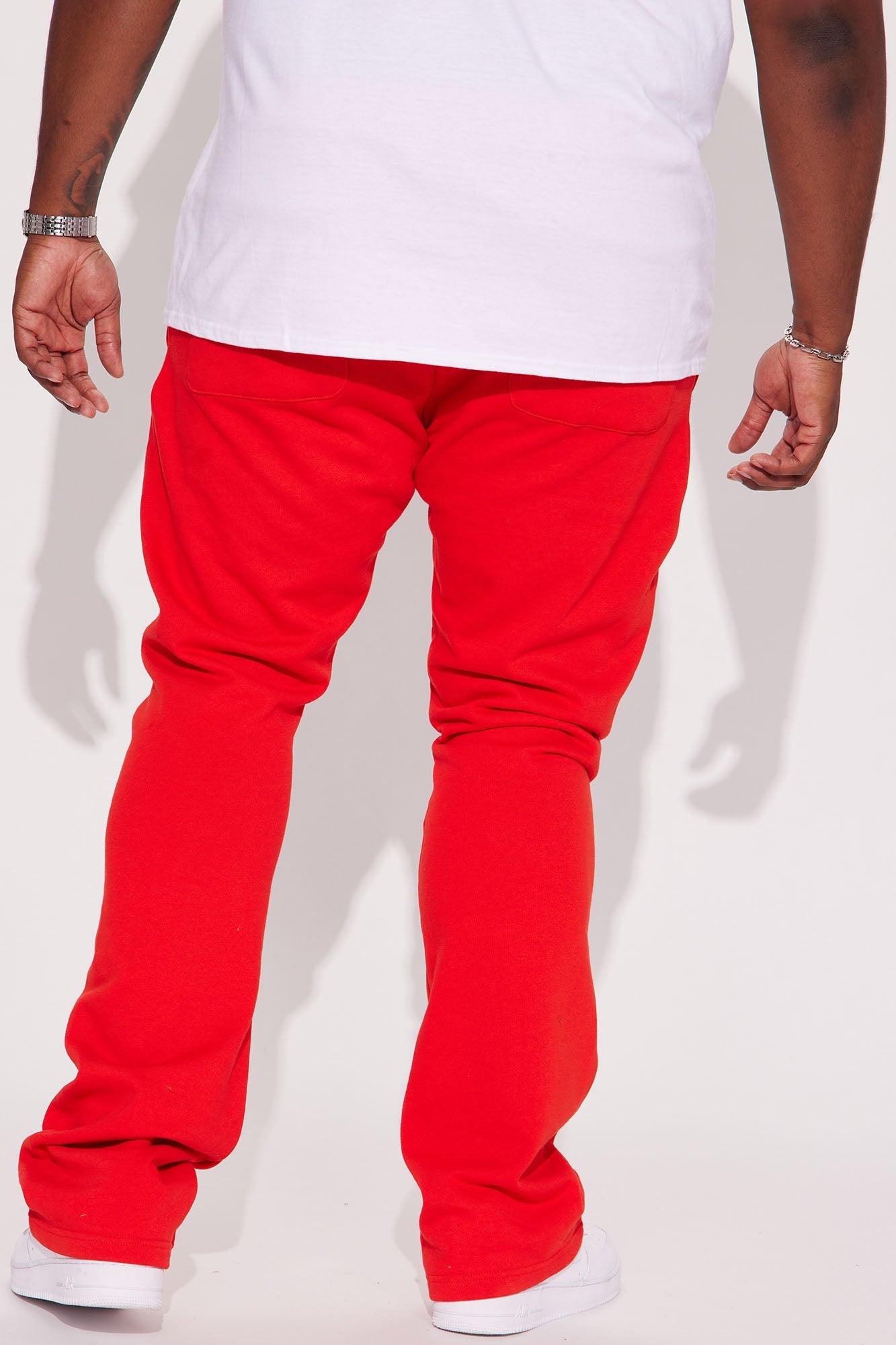 Tyson Skinny Stacked Flare Sweatpant - Red Fashion Nova
