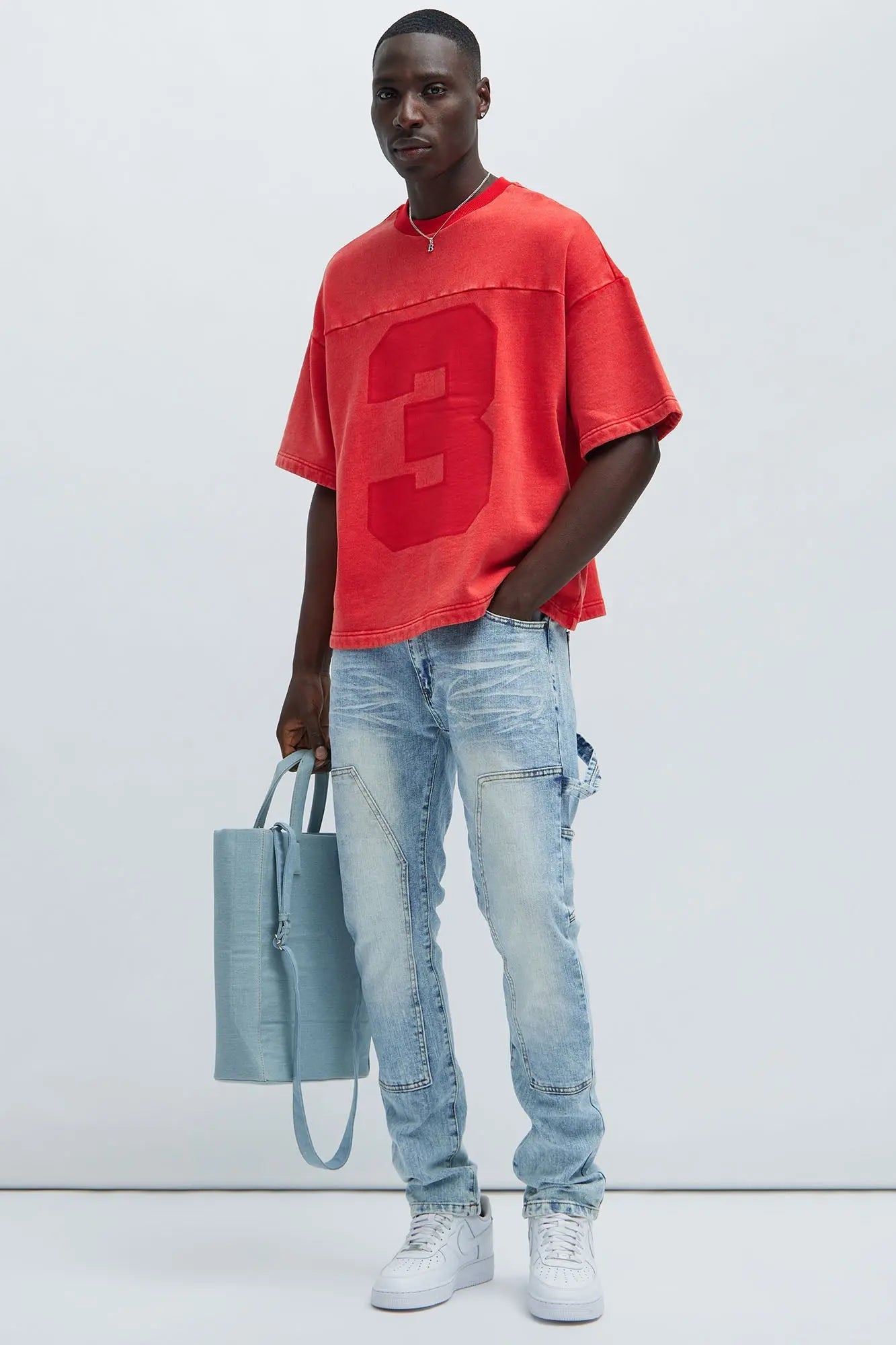 Kyle Oversized Tee - Red Fashion Nova