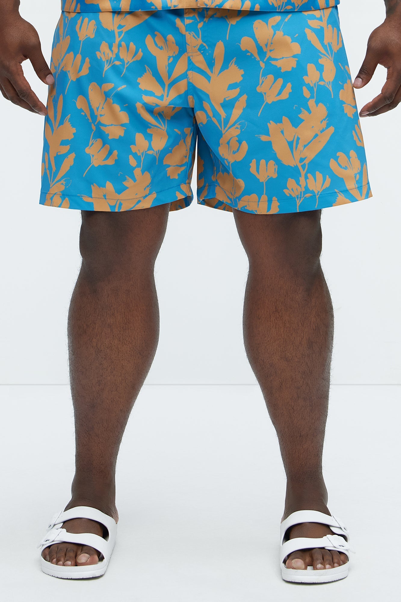 Bloom Off Swim Trunk - Blue/combo Fashion Nova