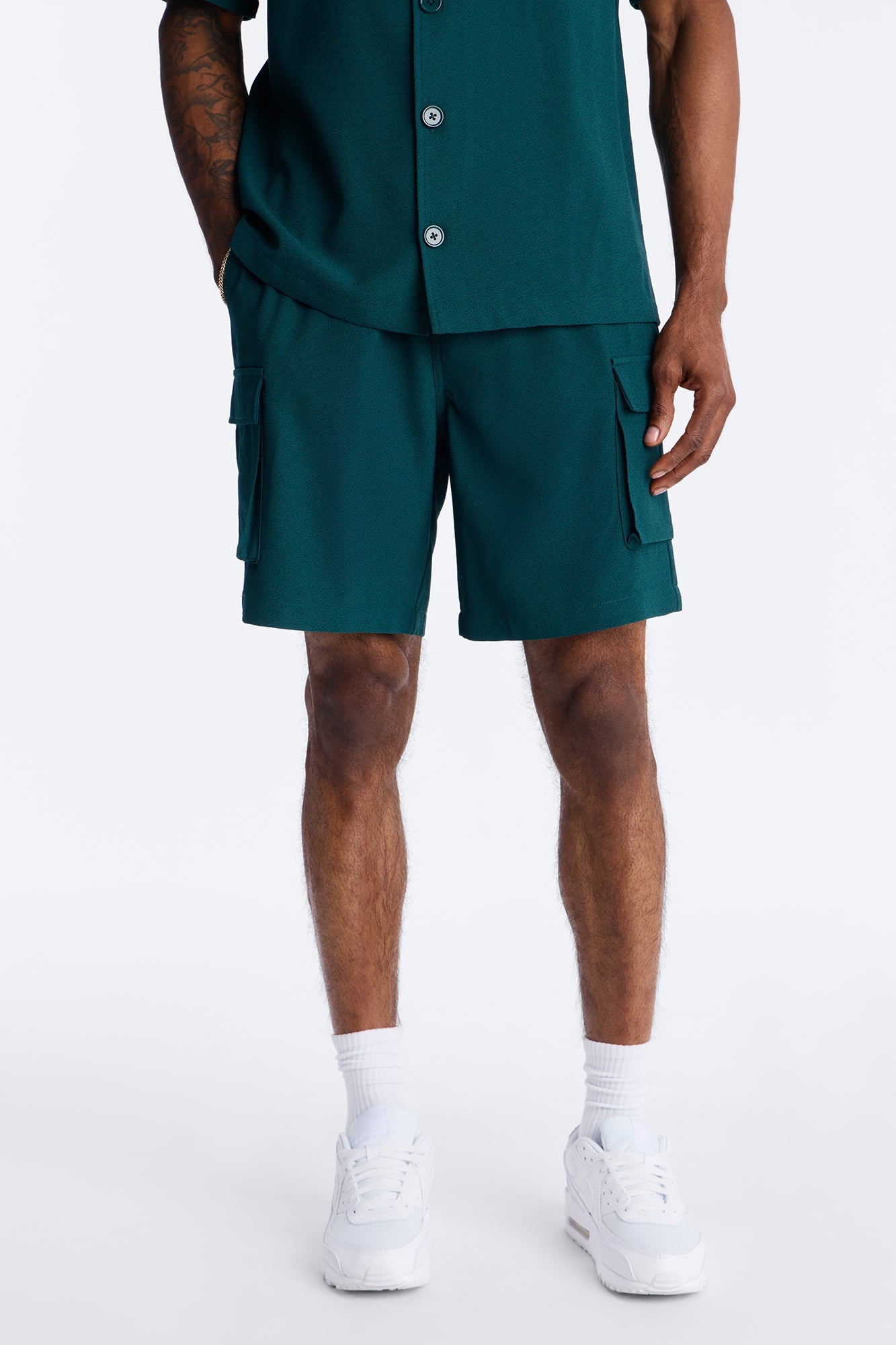 Golden Hour Relaxed Cargo Short - Hunter Green Fashion Nova