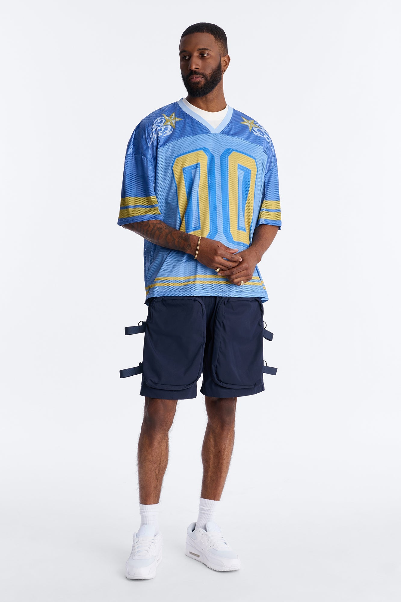 Burning Star Short Sleeve Jersey - Blue Fashion Nova