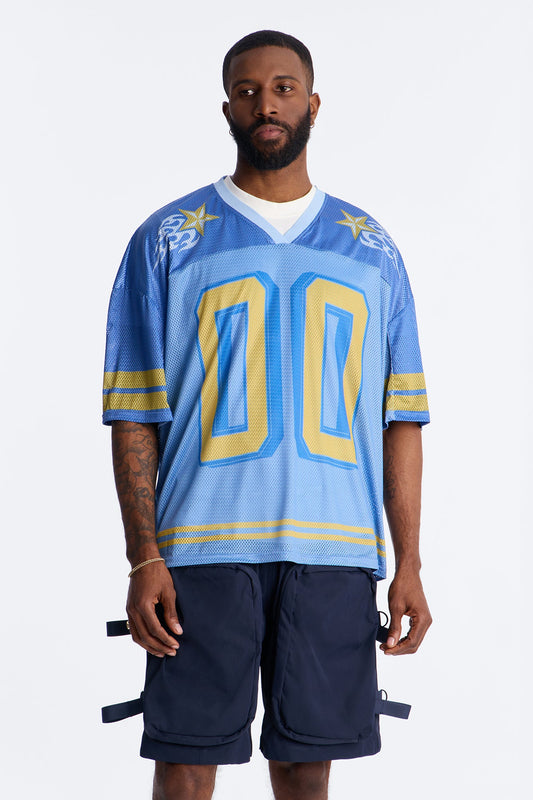 Burning Star Short Sleeve Jersey - Blue Fashion Nova