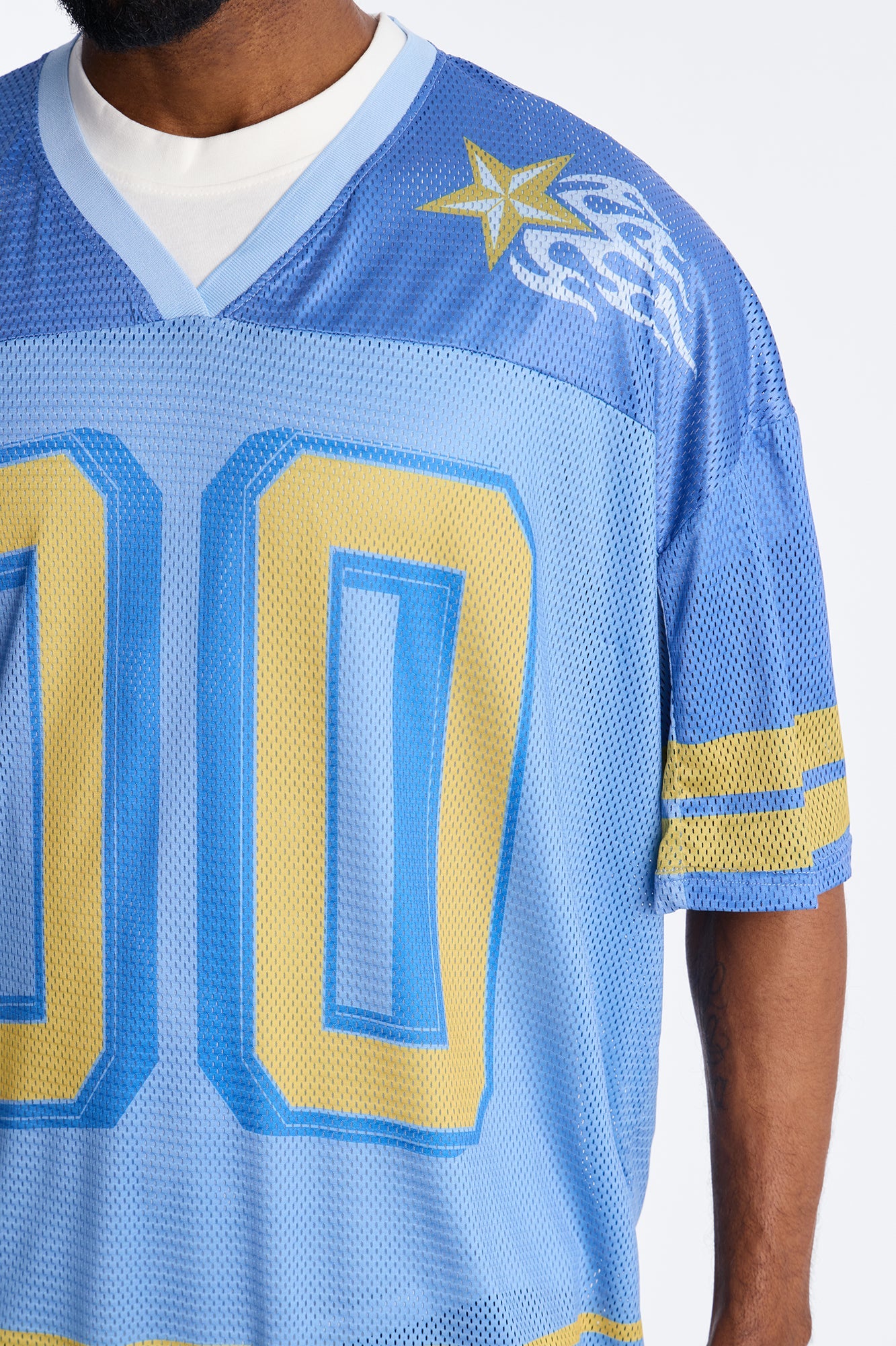 Burning Star Short Sleeve Jersey - Blue Fashion Nova