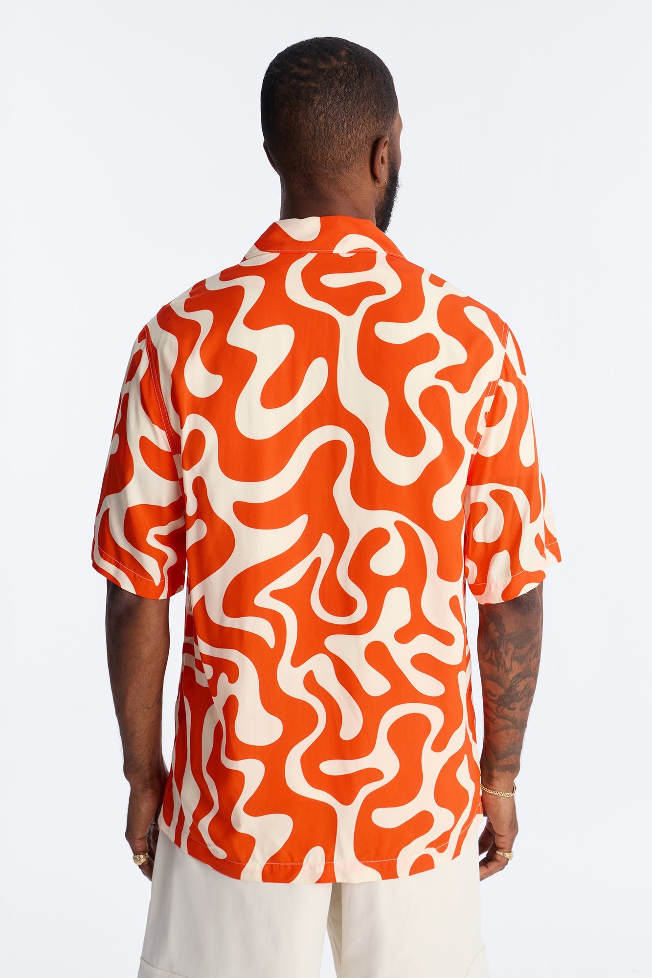 Bold Metric Cuban Shirt - Orange Fashion Nova