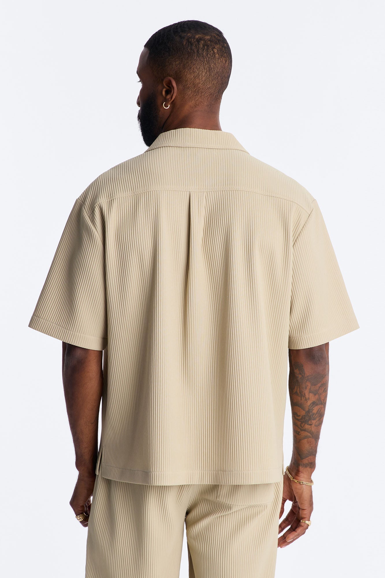 Show Up Short Sleeve Cuban Shirt - Stone Fashion Nova