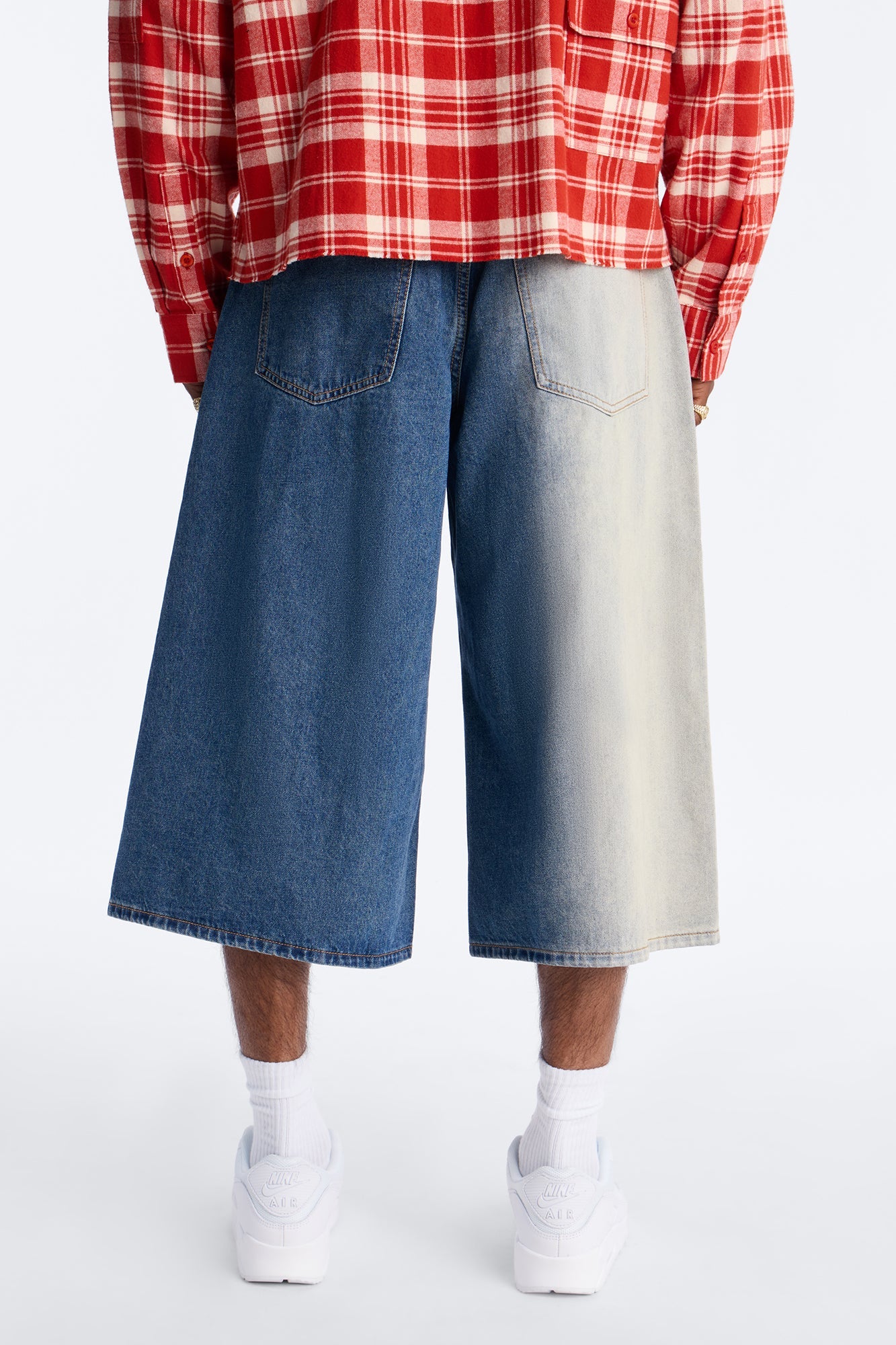 Super Baggy Spitline Denim Short - Vintage Blue Wash Fashion Nova