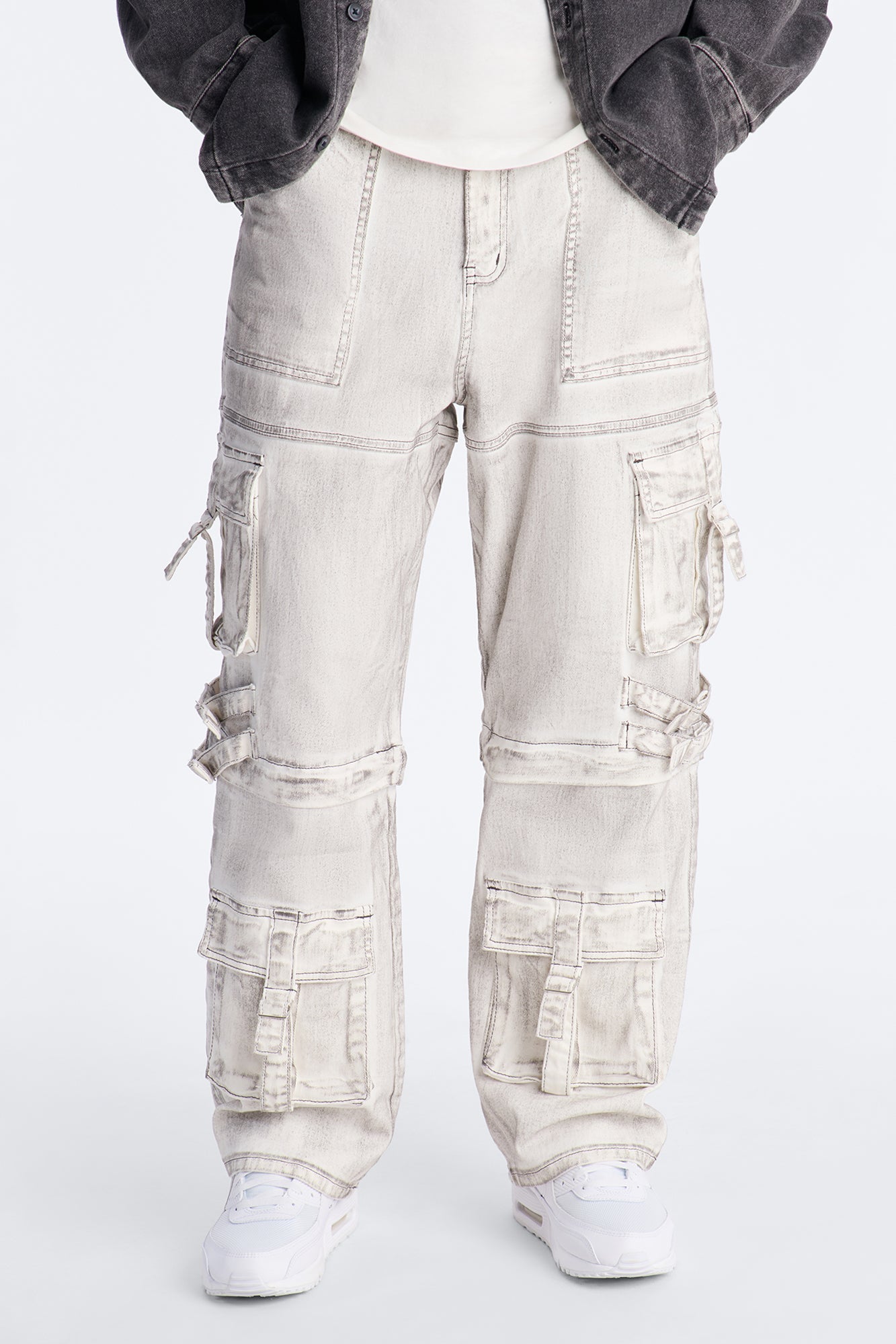 Morph City Switch Cargo Jean - Light Grey Fashion Nova