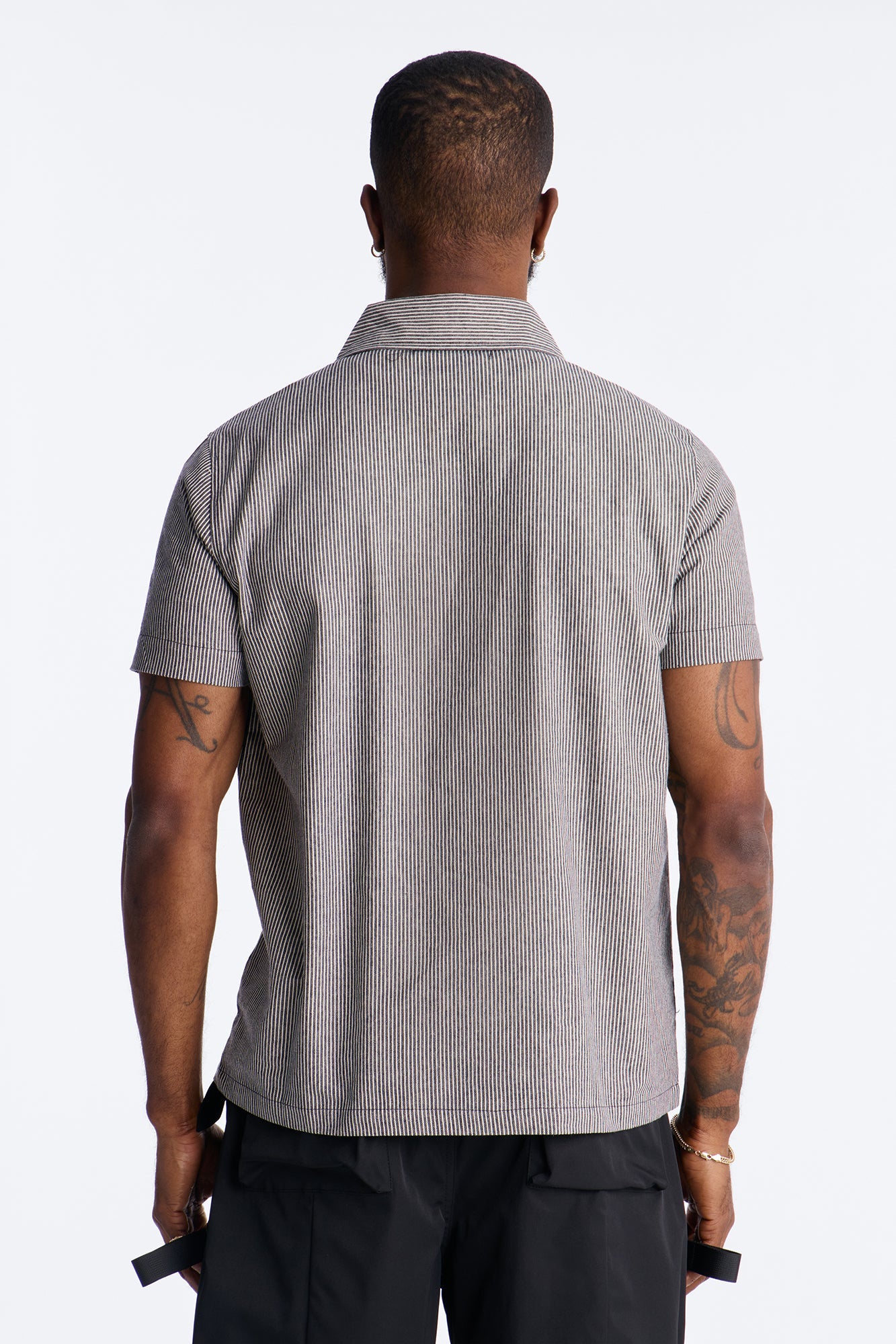 Hot Road Quarter Zip Short Sleeve Polo - Grey Fashion Nova