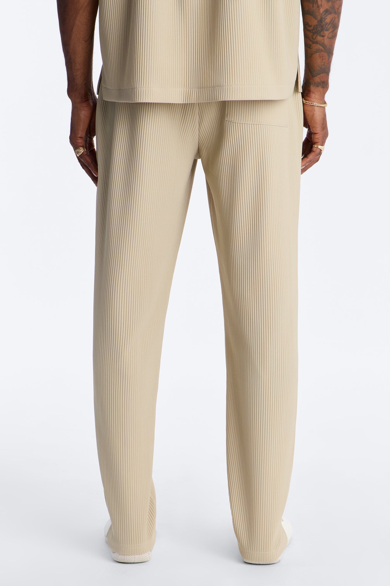 Show Up Slim Slit Pants - Stone Fashion Nova