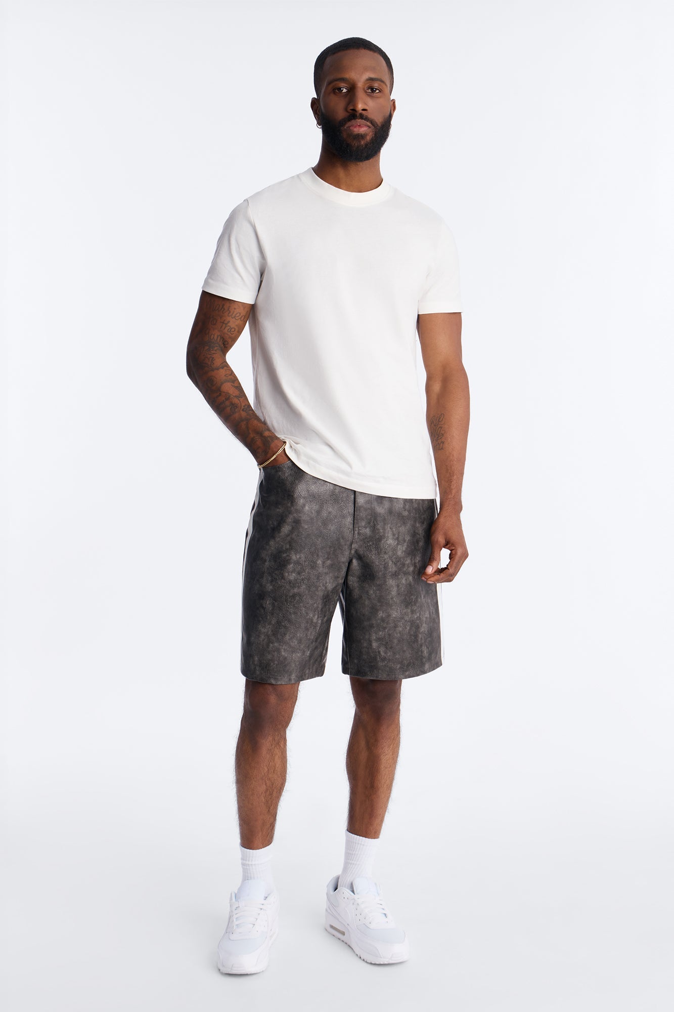 Relaxed Aubrey Hill Faux Leather Short - Black Fashion Nova