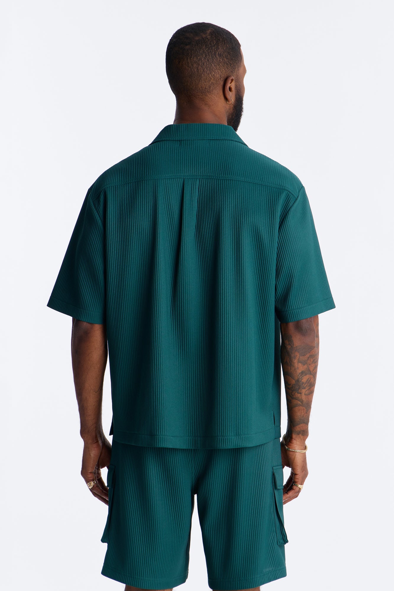 Show Up Short Sleeve Cuban Shirt - Teal Fashion Nova