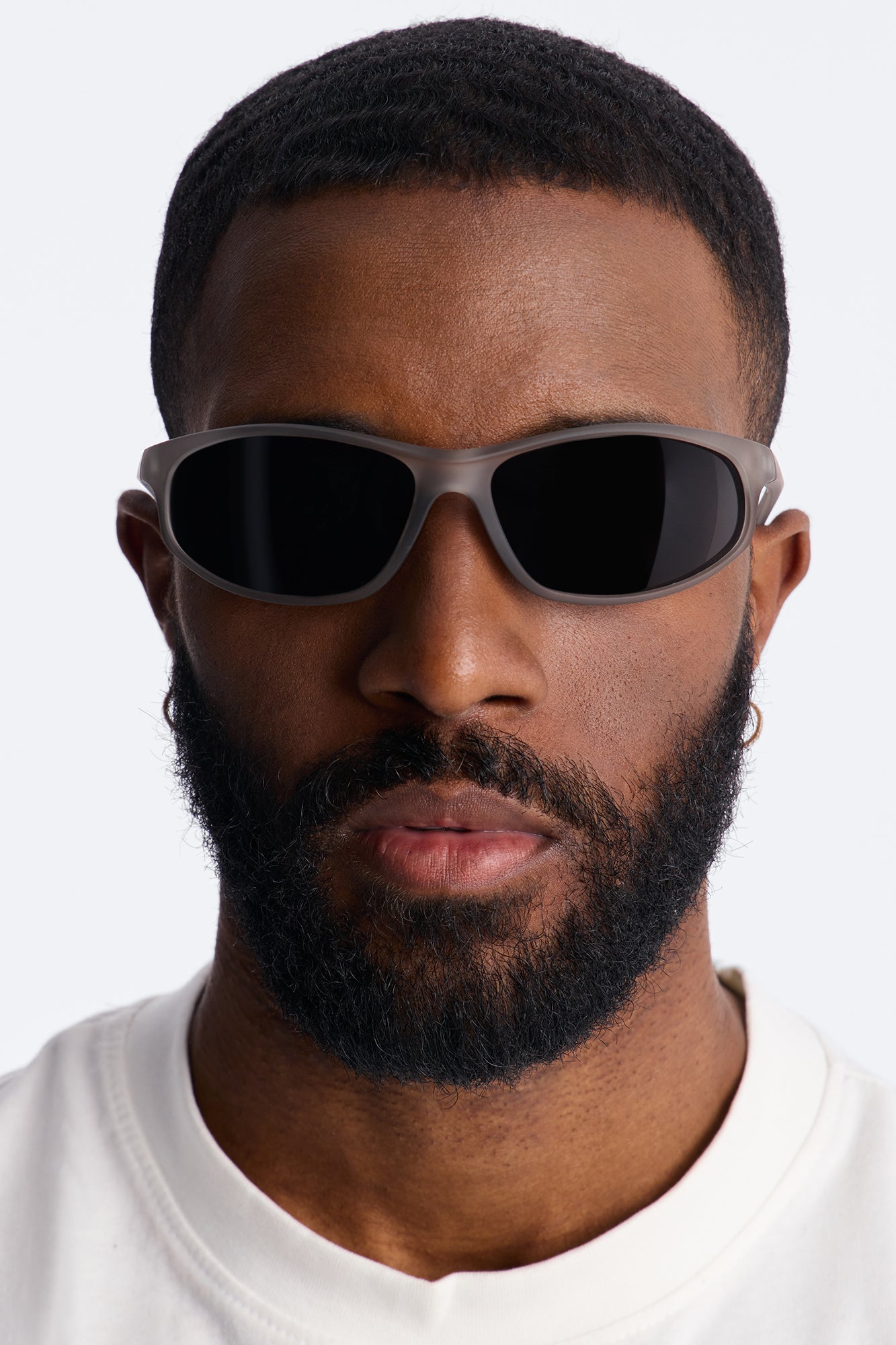 Rubberized Slim Sport Wrap Sunglasses - Grey Fashion Nova