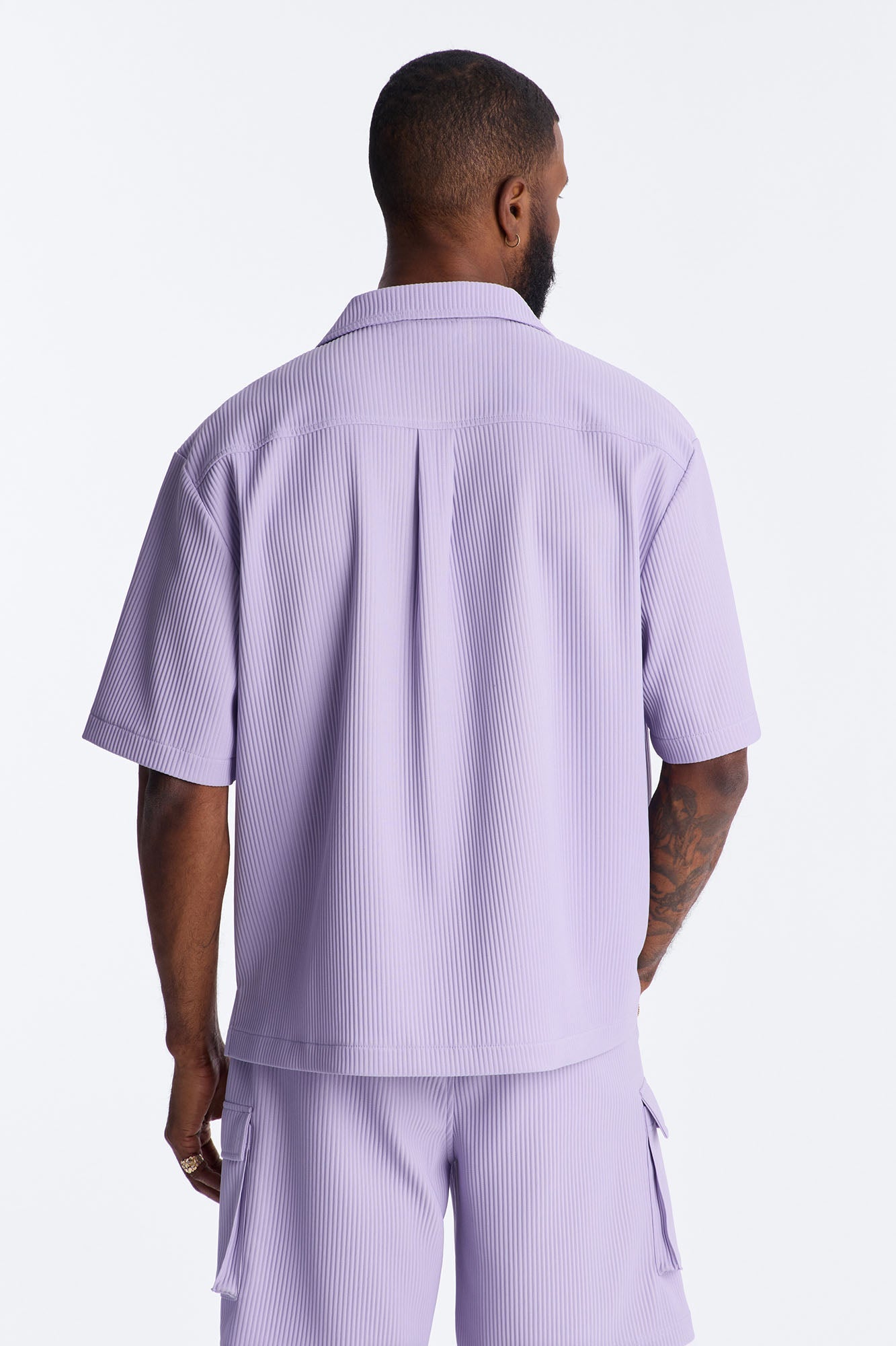 Show Up Short Sleeve Cuban Shirt - Lavender Fashion Nova