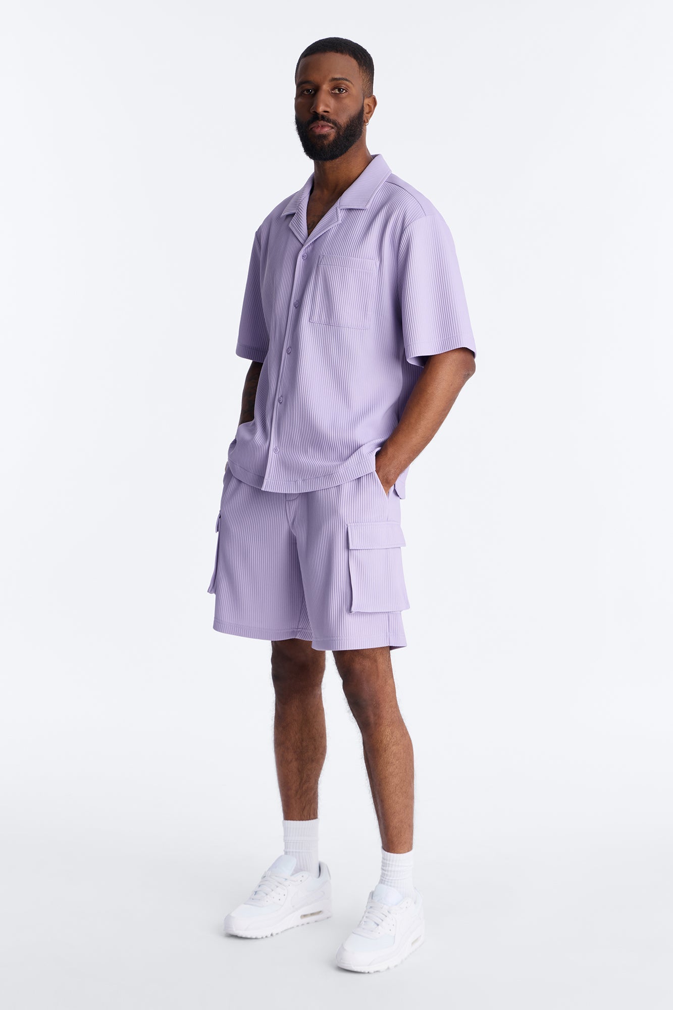 Show Up Relaxed Cargo Short - Lavender Fashion Nova