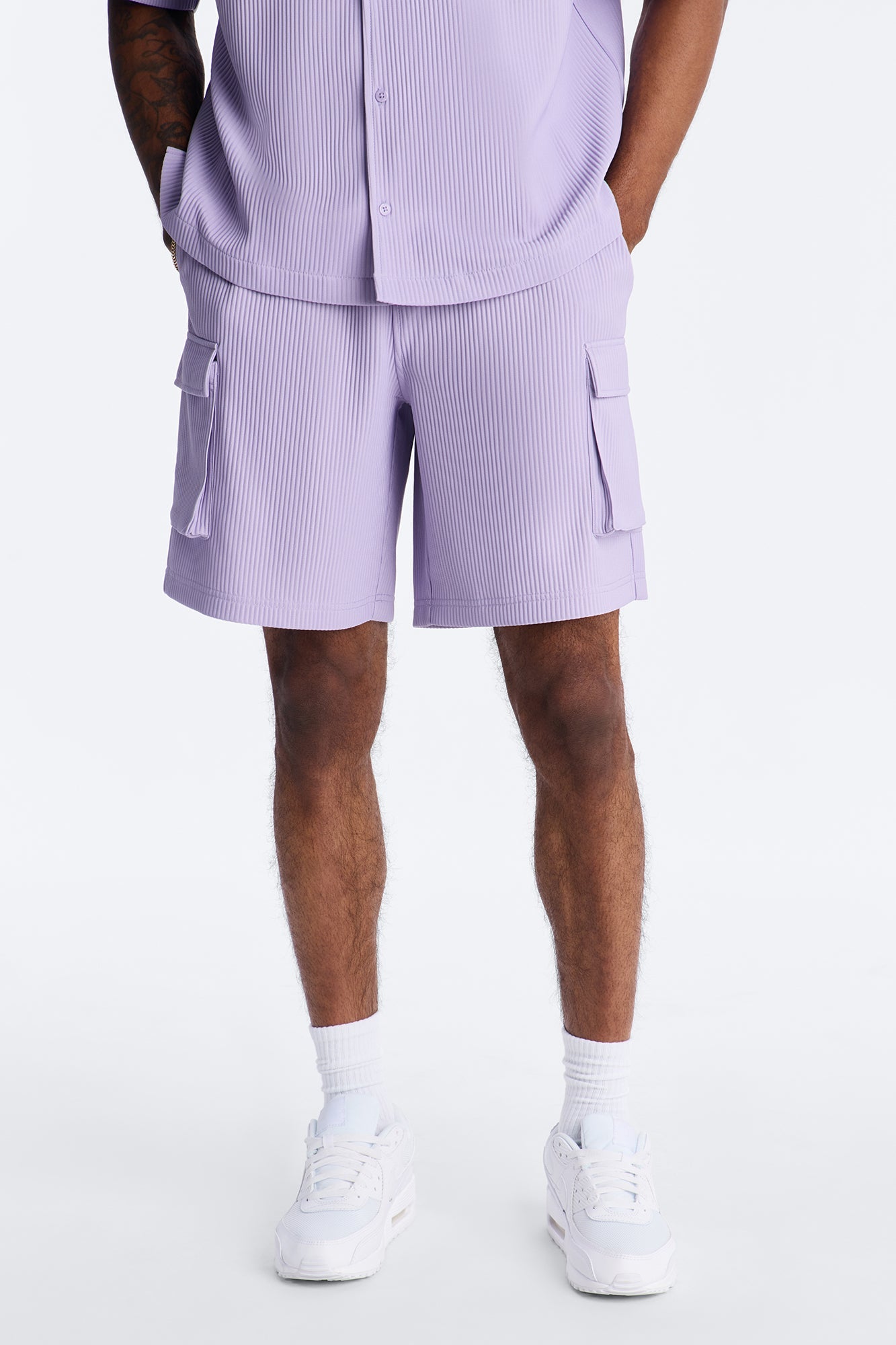 Show Up Relaxed Cargo Short - Lavender Fashion Nova