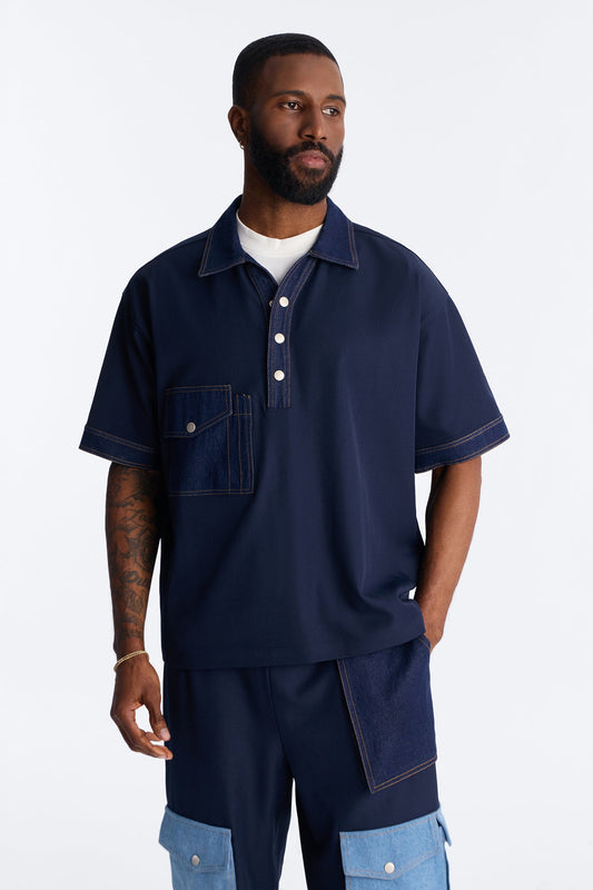 Blueprint Utility Polo - Indigo Fashion Nova
