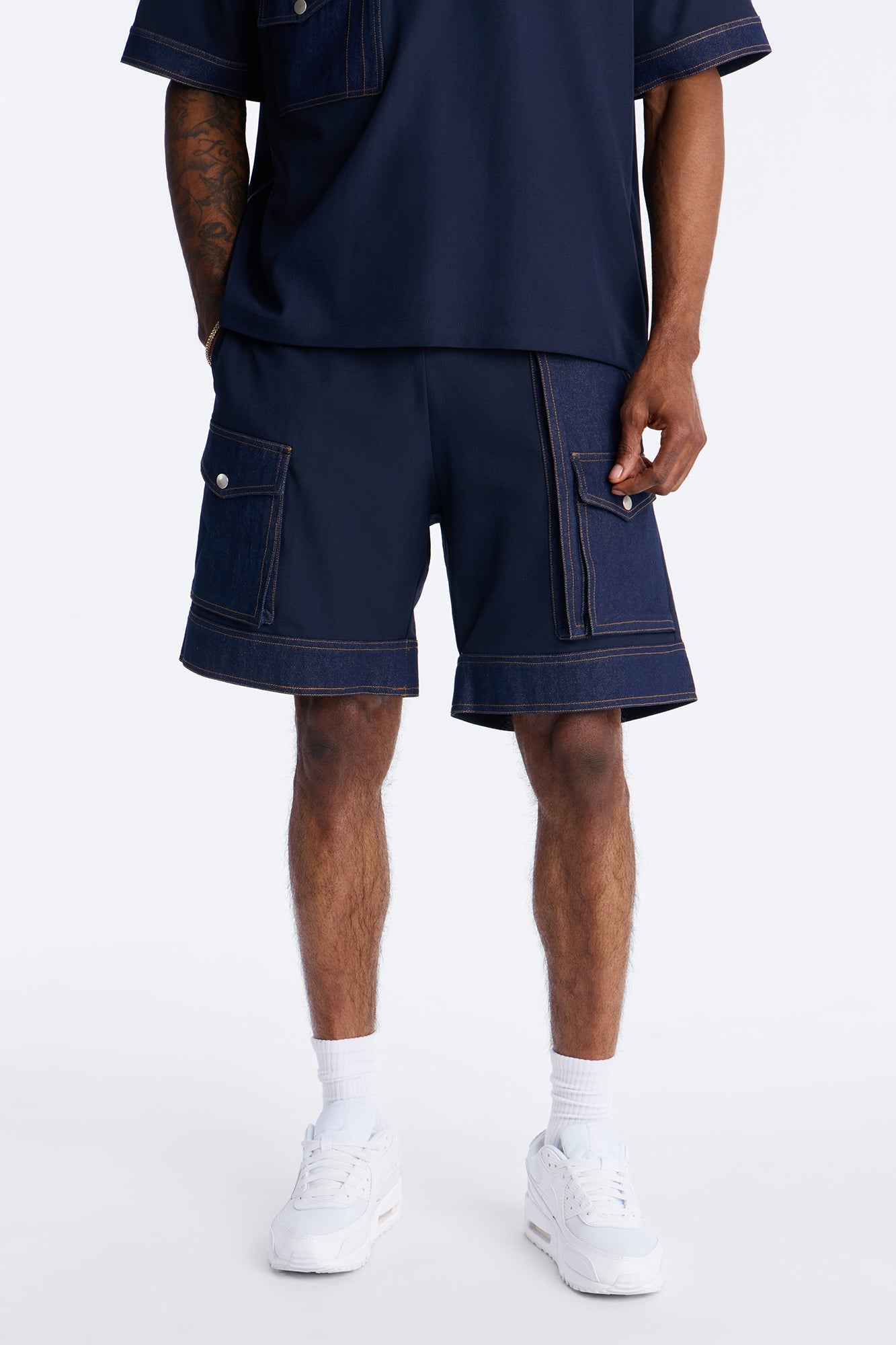 Relaxed Blueprint Cargo Short - Indigo Fashion Nova