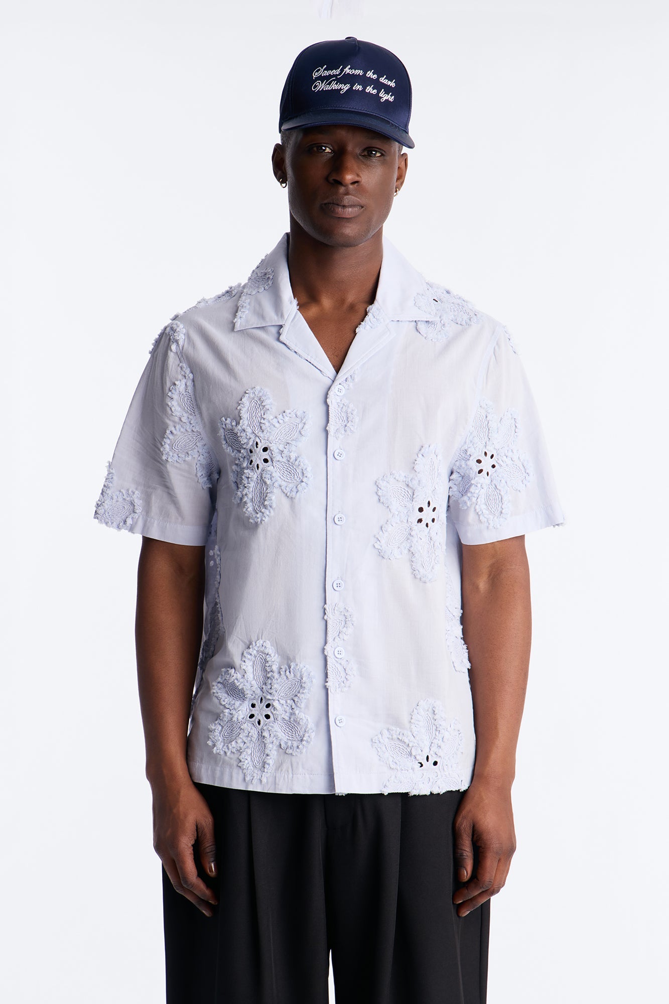 Dusty Bloom Cuban Collar Shirt - Light Blue Fashion Nova