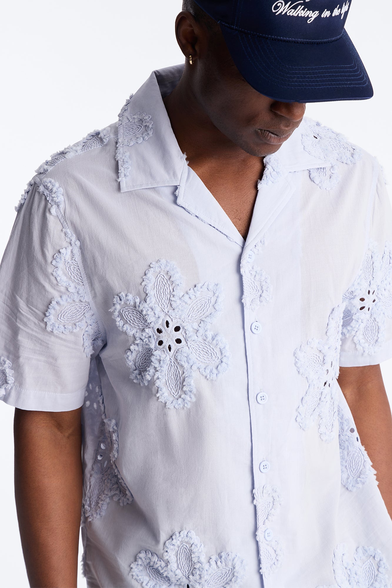 Dusty Bloom Cuban Collar Shirt - Light Blue Fashion Nova