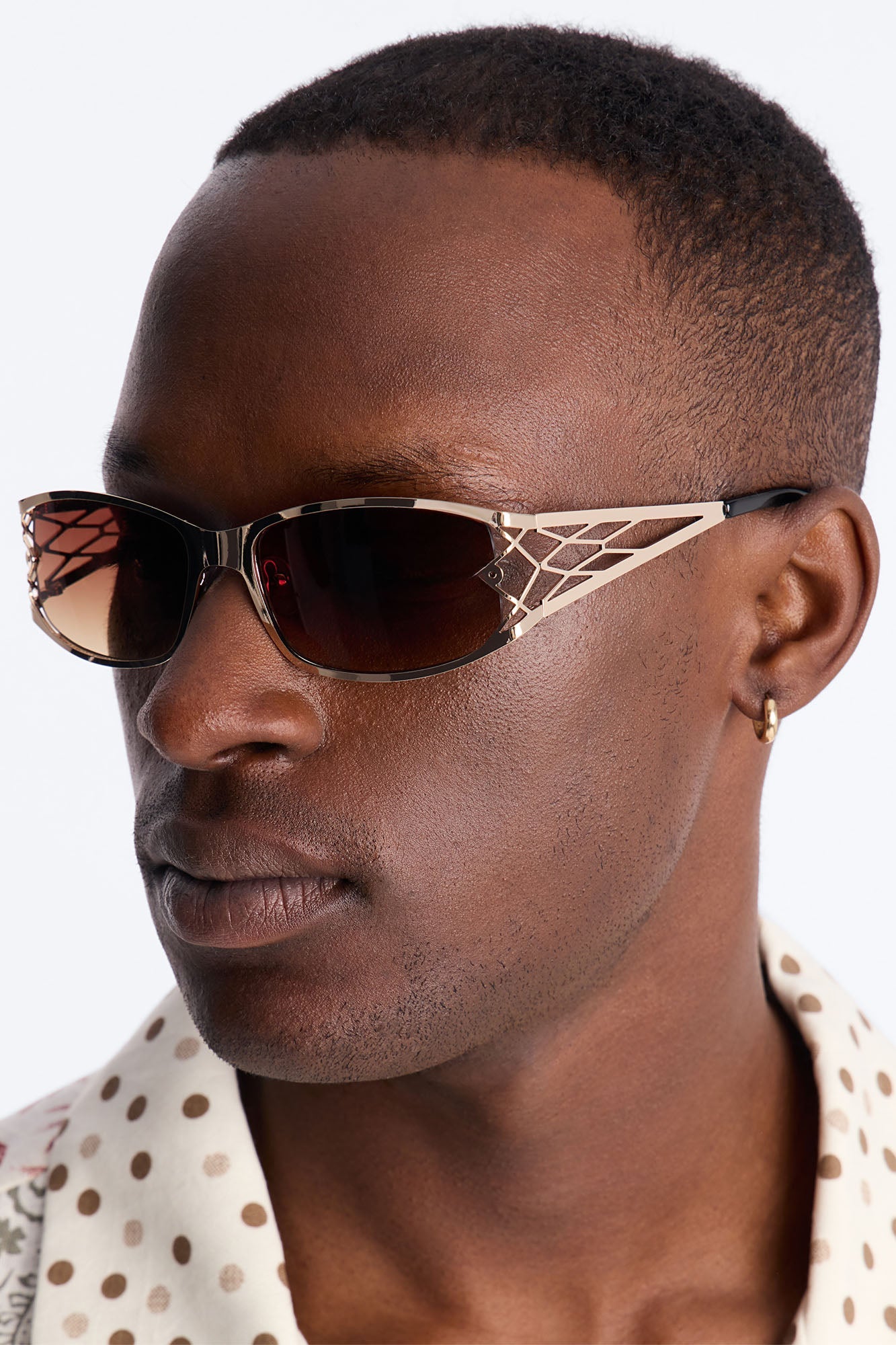 High End Geometric Rectangle Sunglasses - Gold/Brown Fashion Nova