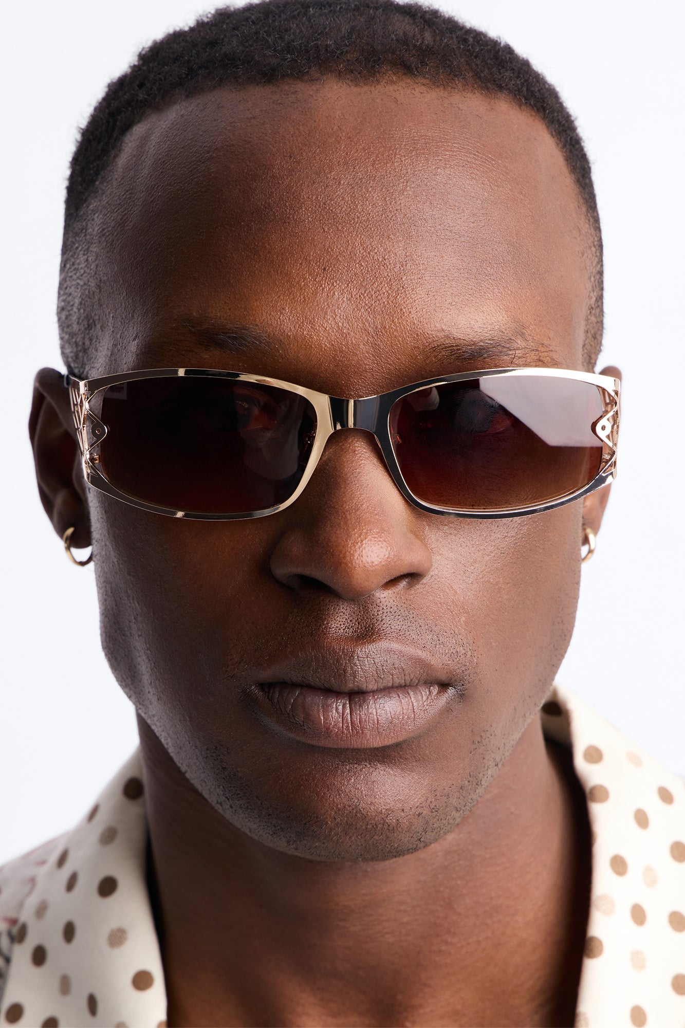High End Geometric Rectangle Sunglasses - Gold/Brown Fashion Nova