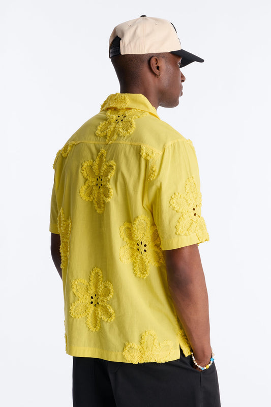 Dusty Bloom Cuban Collar Shirt - Mustard Fashion Nova