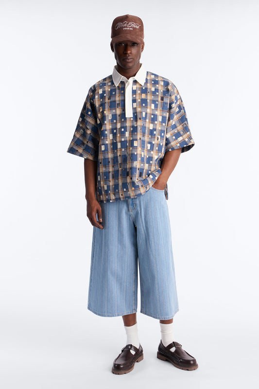 Super Baggy Outfield Denim Short - Light Blue Wash Fashion Nova