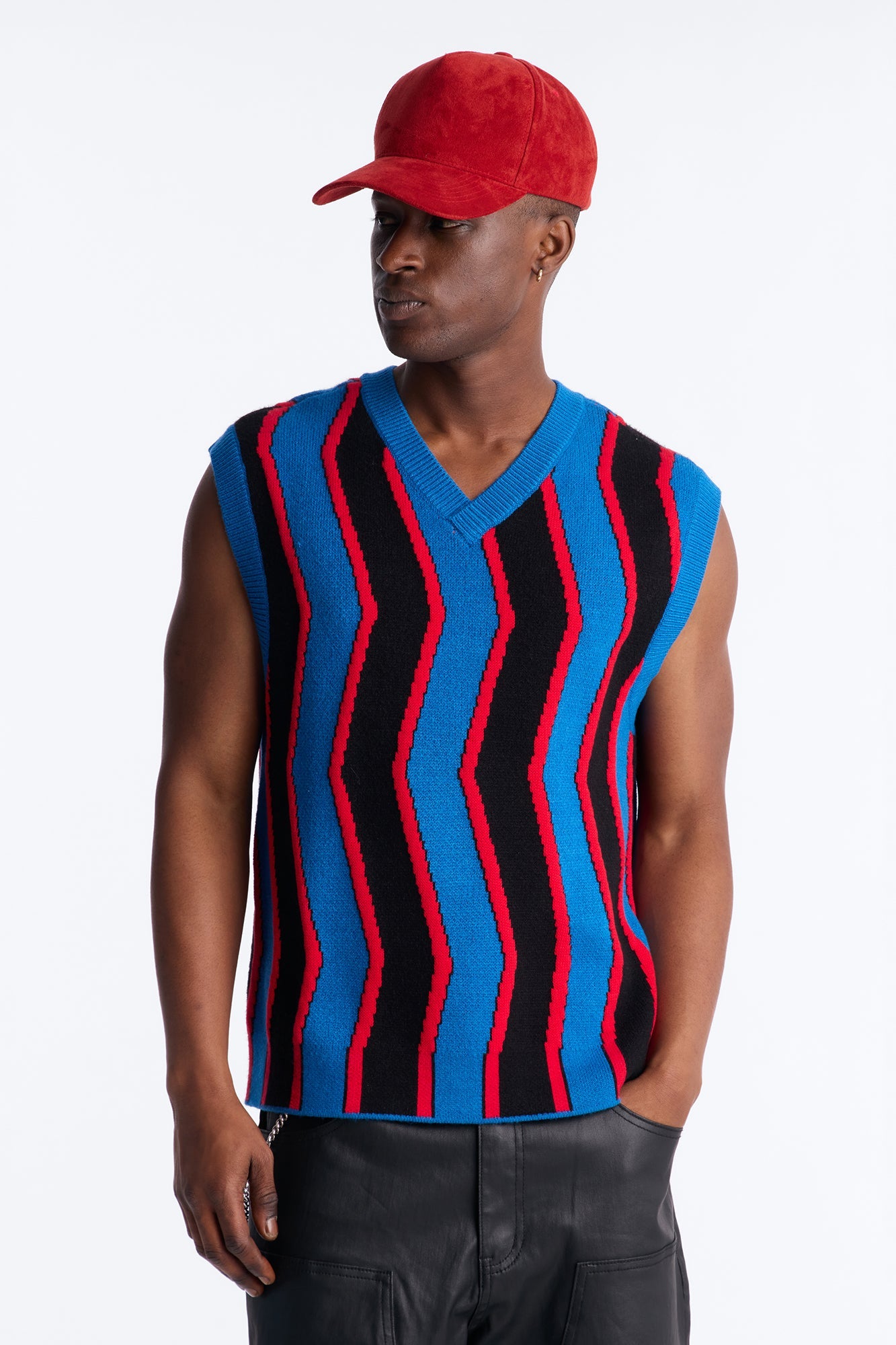 After Midnight Flame Sweater Vest - Blue Fashion Nova
