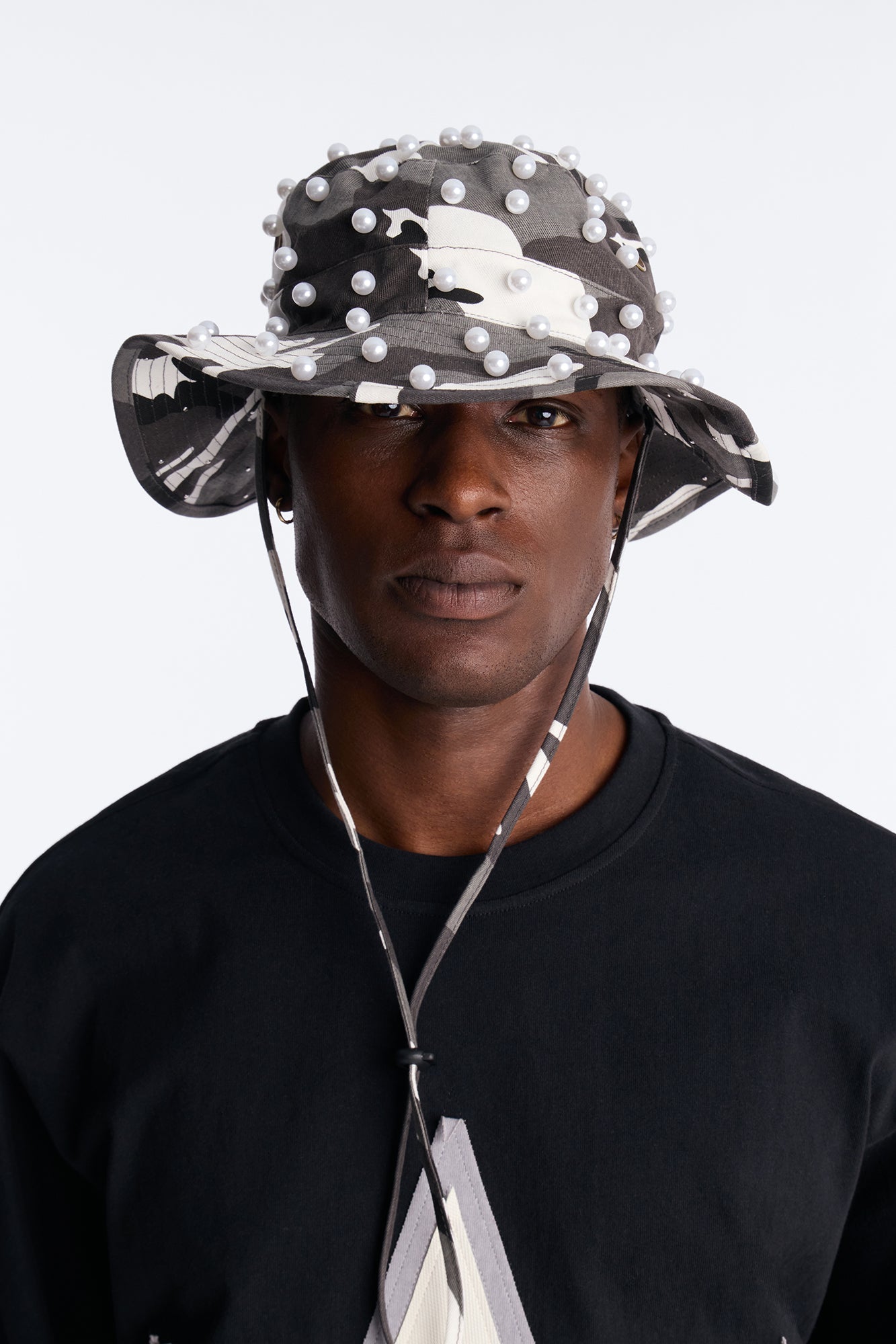 Camo Pearled Bucket Hat - Black/White Fashion Nova