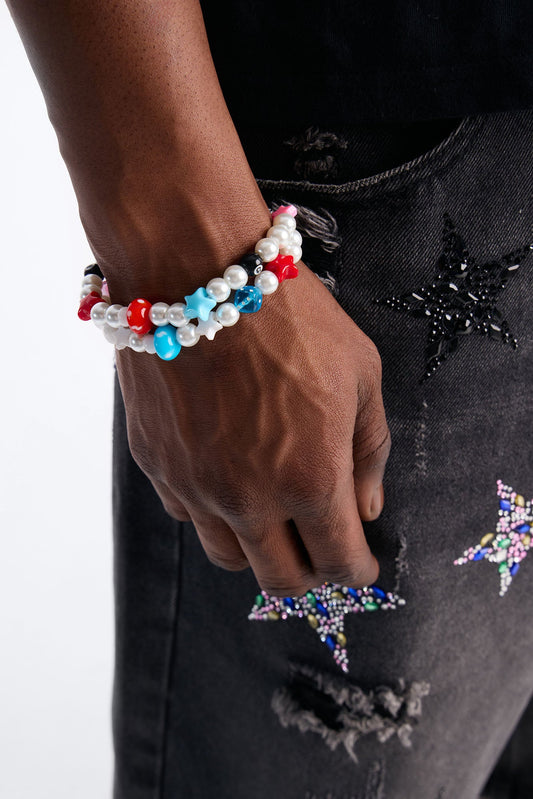 Festival Pearl and Charm Bracelet Set - Multi Color Fashion Nova