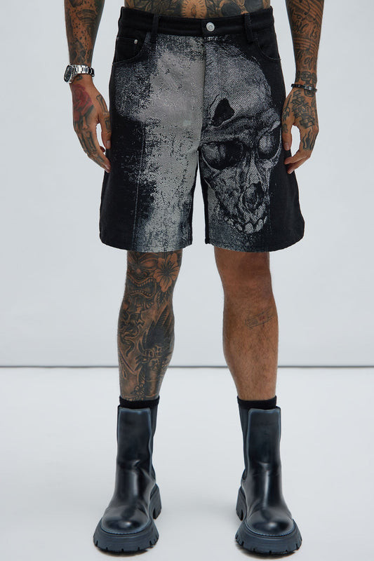 Azrael Tapestry Shorts - Black/combo Fashion Nova