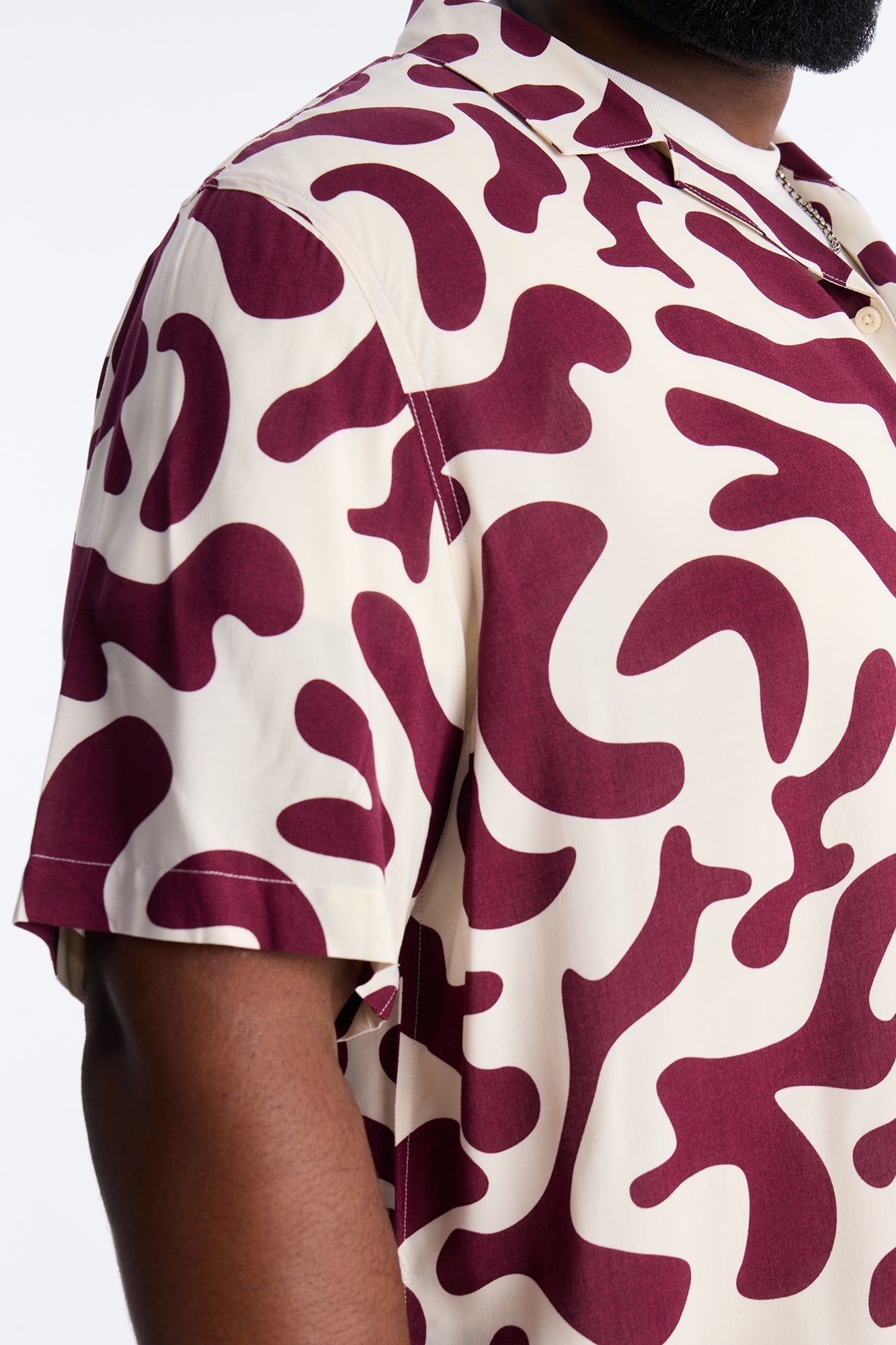 Bold Metric Cuban Shirt - Burgundy Fashion Nova