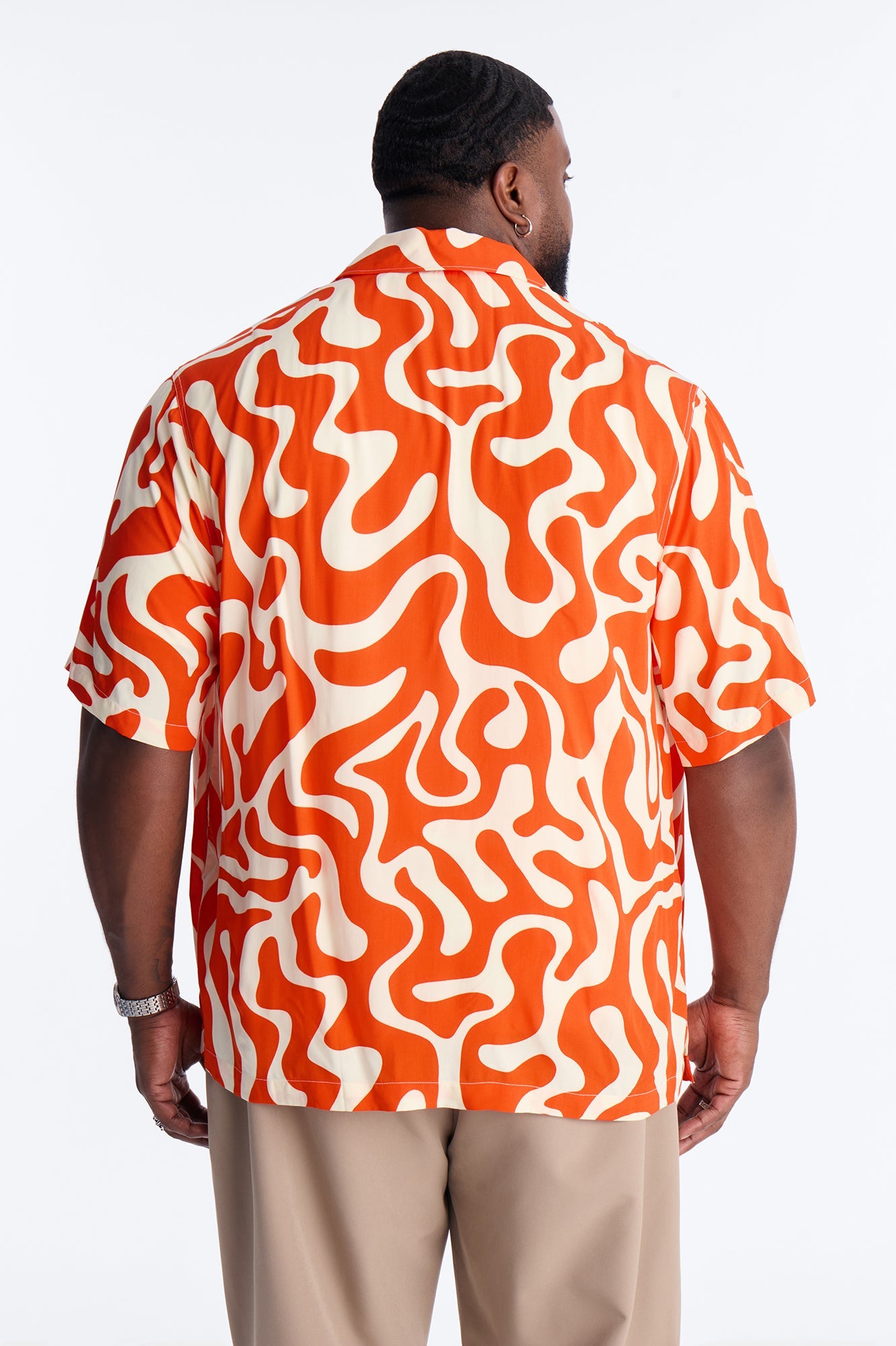 Bold Metric Cuban Shirt - Orange Fashion Nova