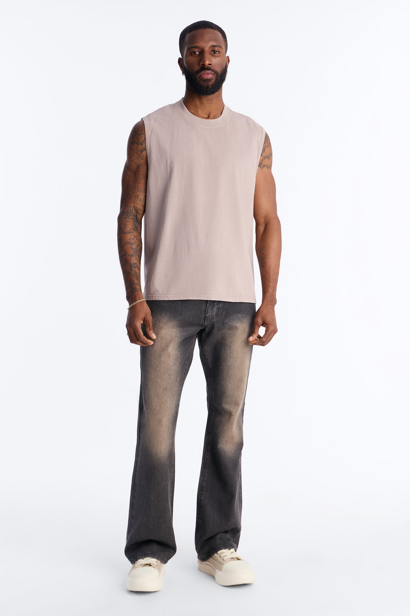 Cropped Muscle Tee - Taupe Fashion Nova
