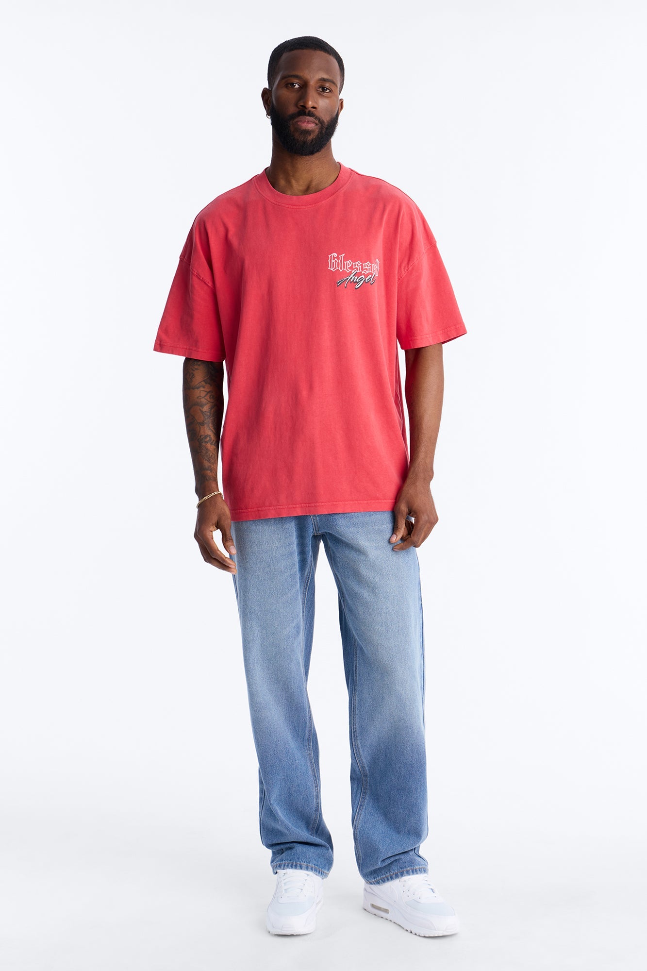 Blessed Angel Oversized Short Sleeve Tee - Red Fashion Nova