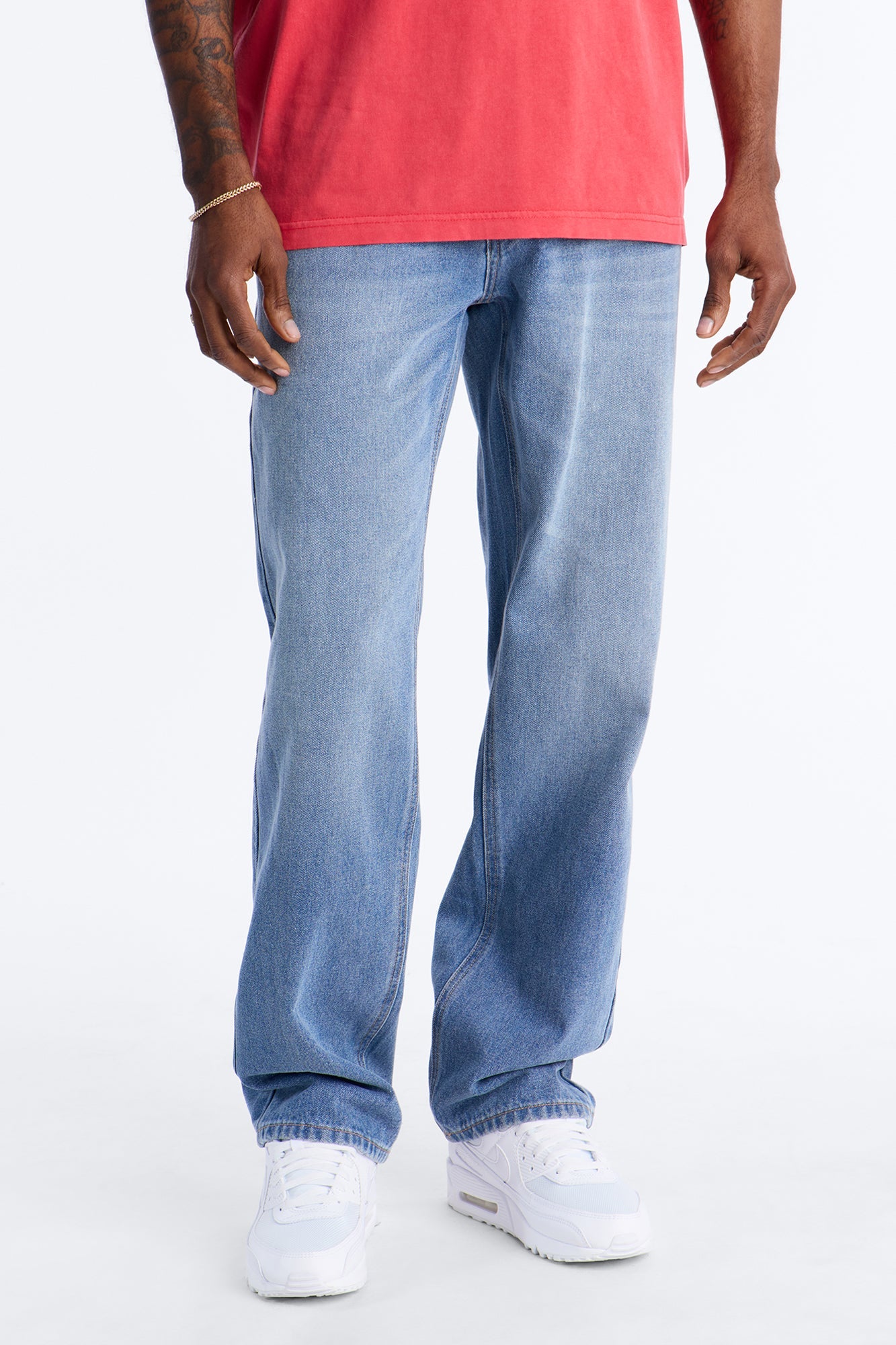 Essential Straight Rigid Jean - Medium Blue Wash Fashion Nova