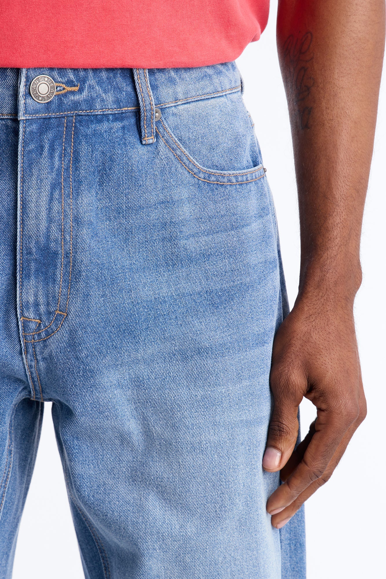 Essential Straight Rigid Jean - Medium Blue Wash Fashion Nova