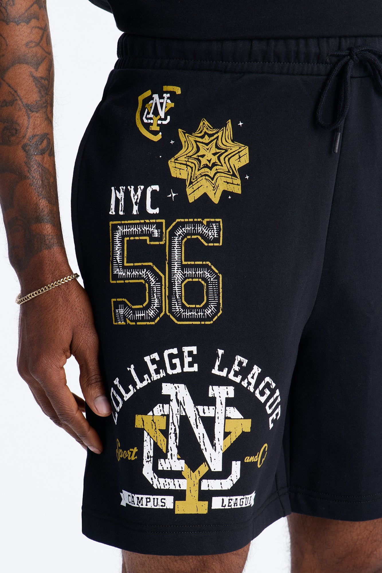 NYC College League Sweatshorts - Black Fashion Nova