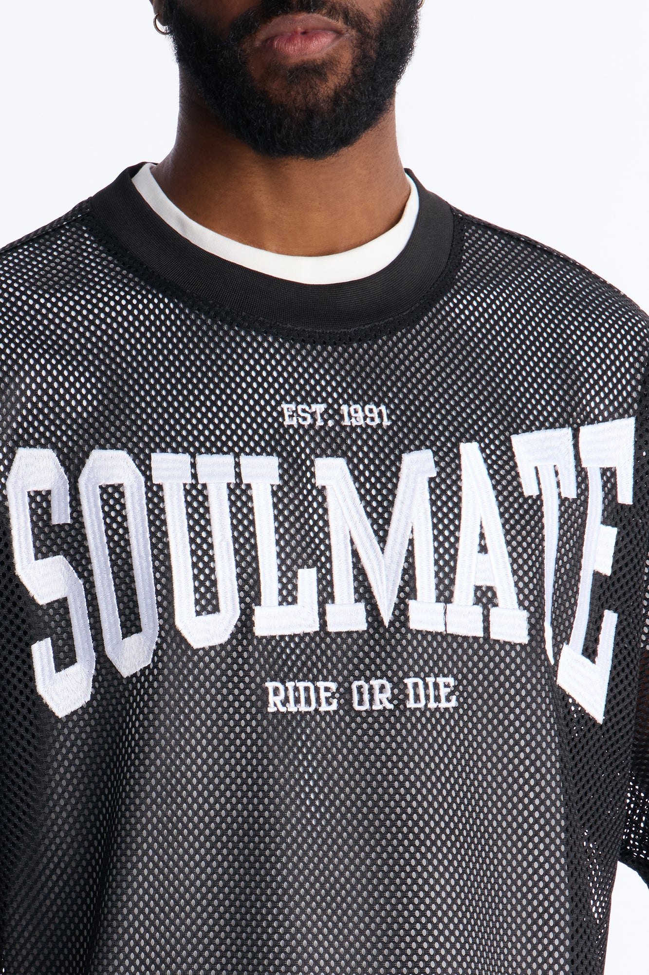 Soulmate Open Hole Mesh Top - Black Fashion Nova