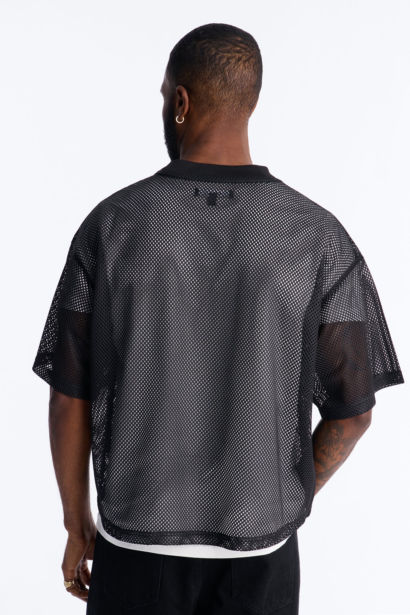 Soulmate Open Hole Mesh Top - Black Fashion Nova
