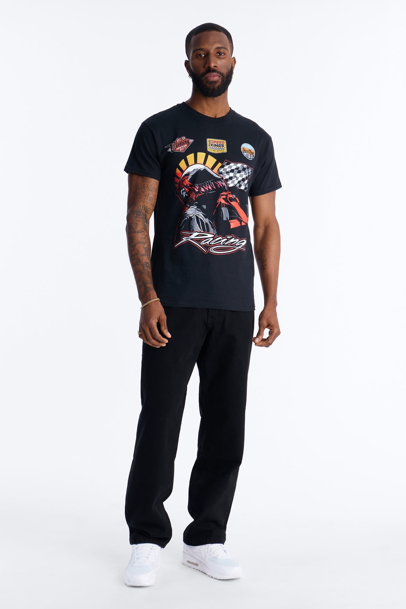 Pure Speed Racing Short Sleeve Tee - Black Fashion Nova