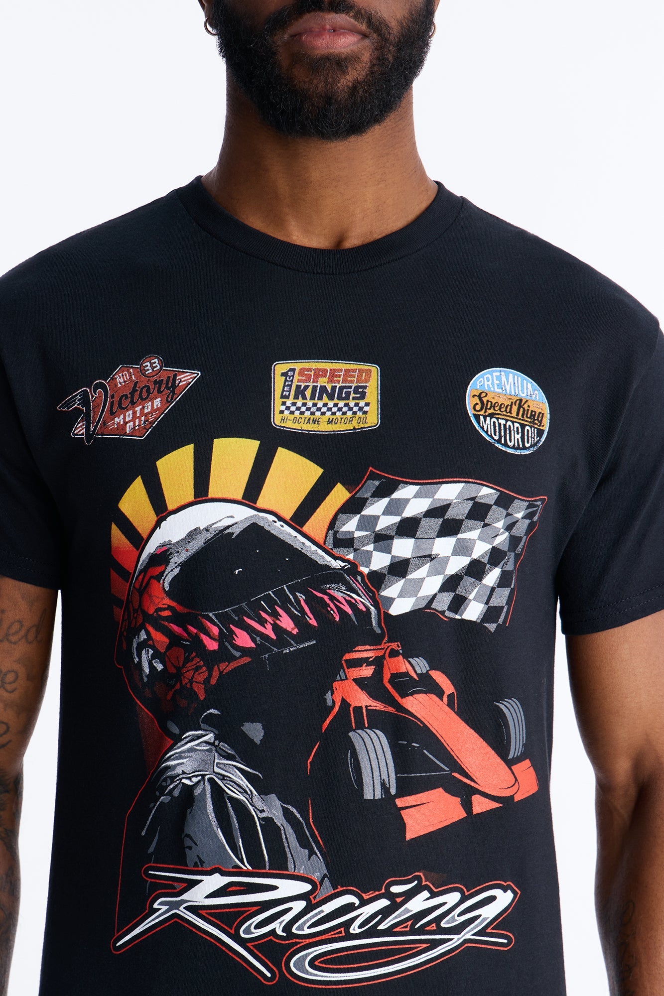 Pure Speed Racing Short Sleeve Tee - Black Fashion Nova