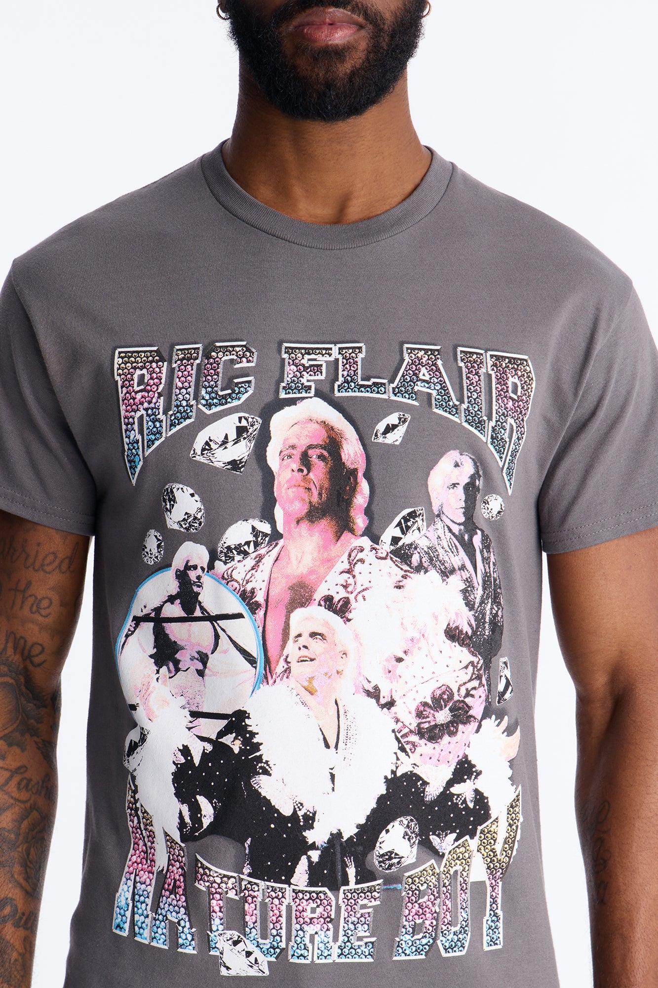 The Nature Boy Ric Flair Short Sleeve Tee - Charcoal Fashion Nova