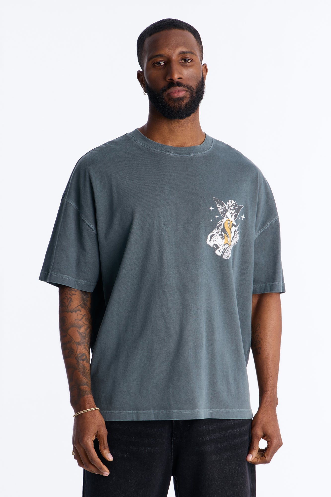 Protect Your Money Flow Oversized Short Sleeve Tee - Grey Fashion Nova