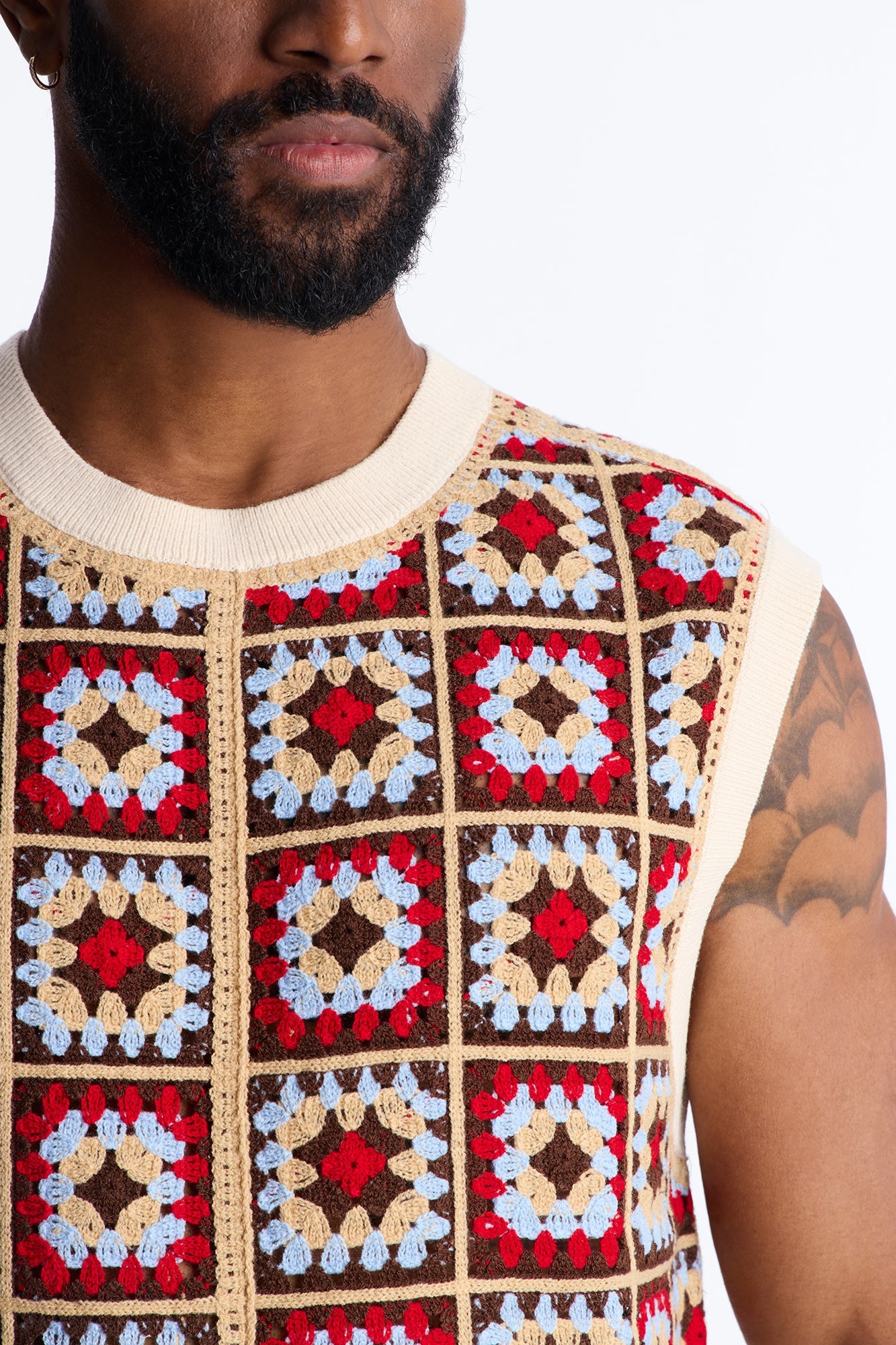 Square One Sweater Vest - Burgundy/combo Fashion Nova