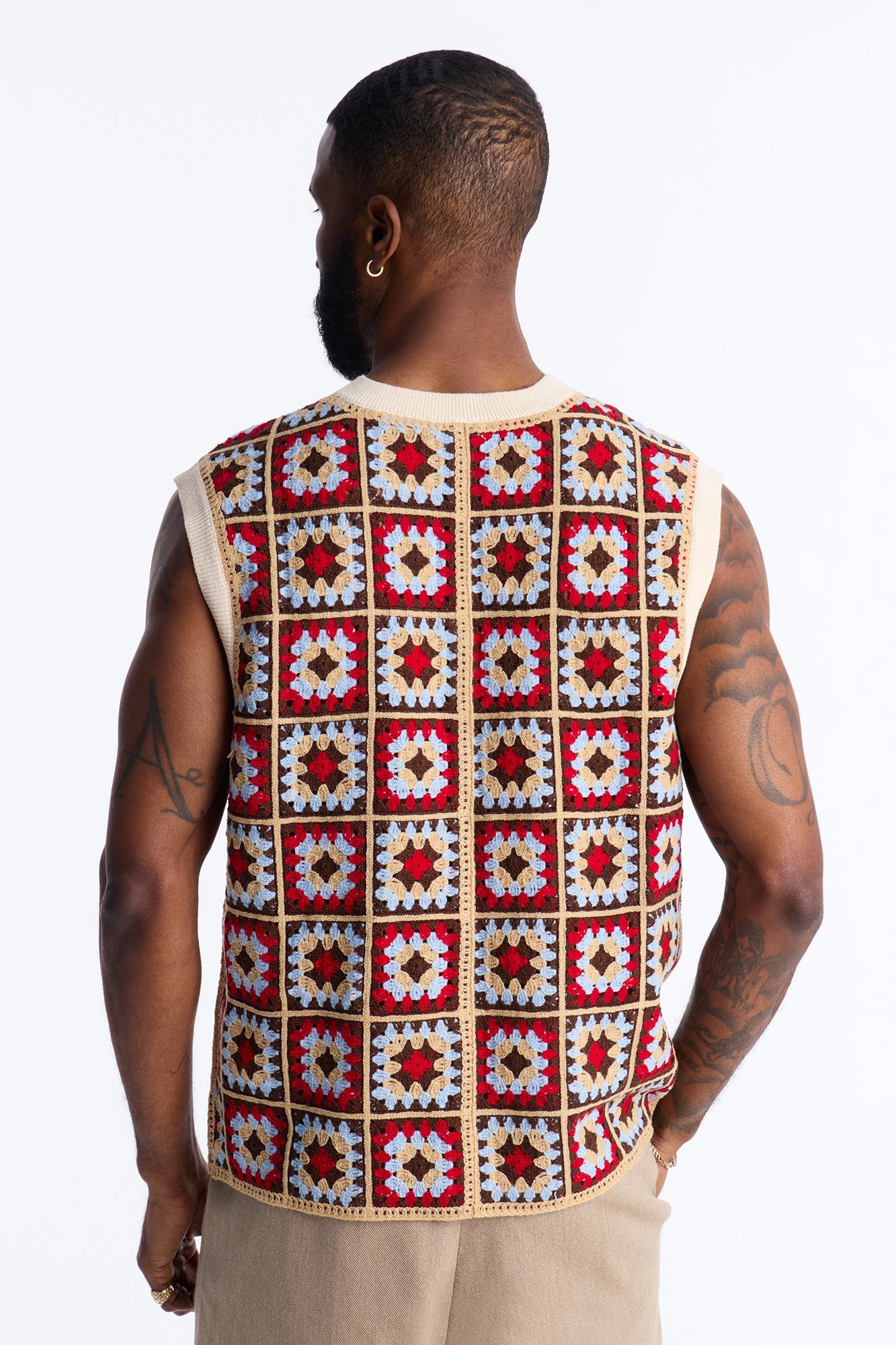 Square One Sweater Vest - Burgundy/combo Fashion Nova