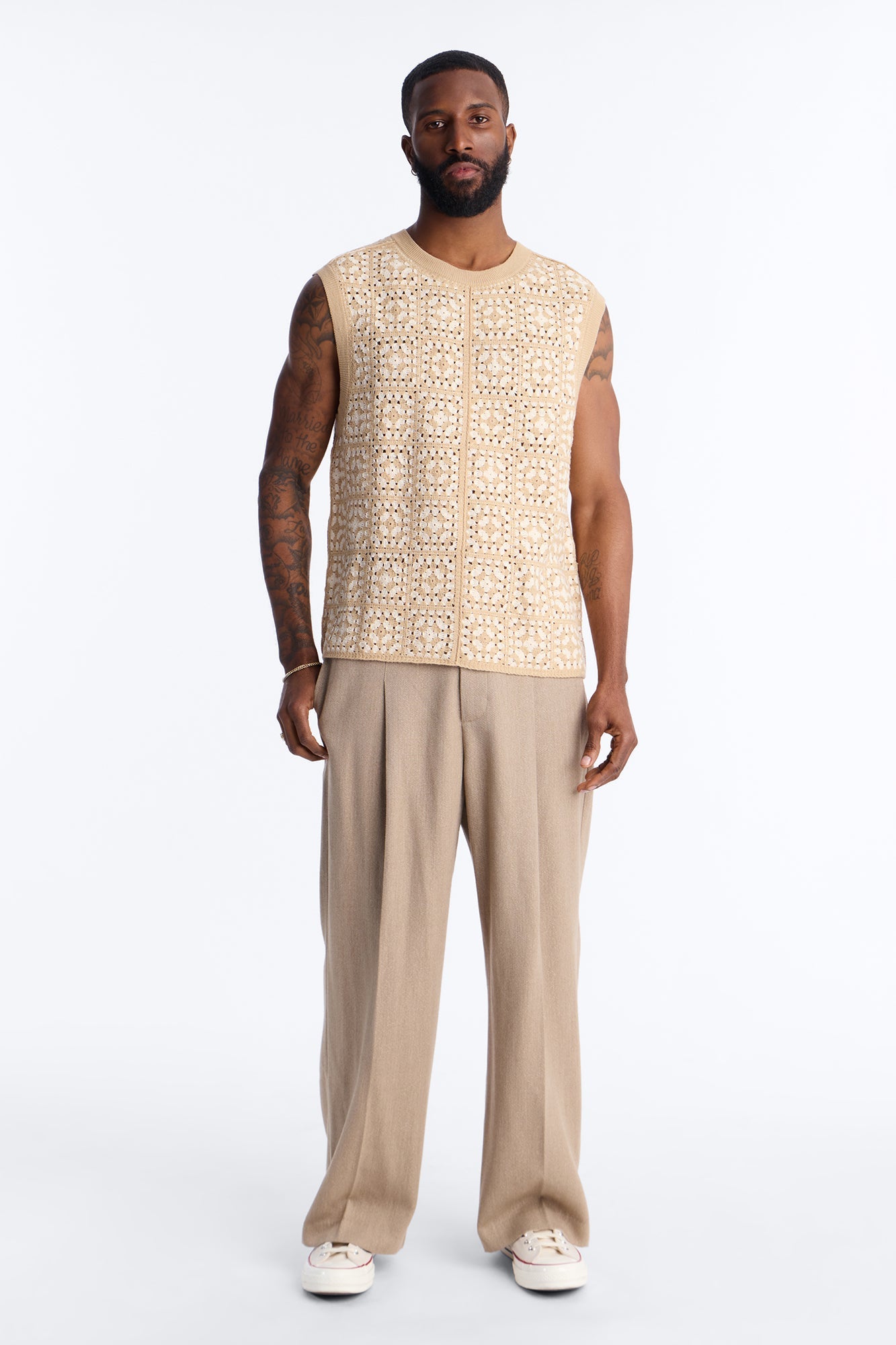 Square One Sweater Vest - Tan/Multi Fashion Nova